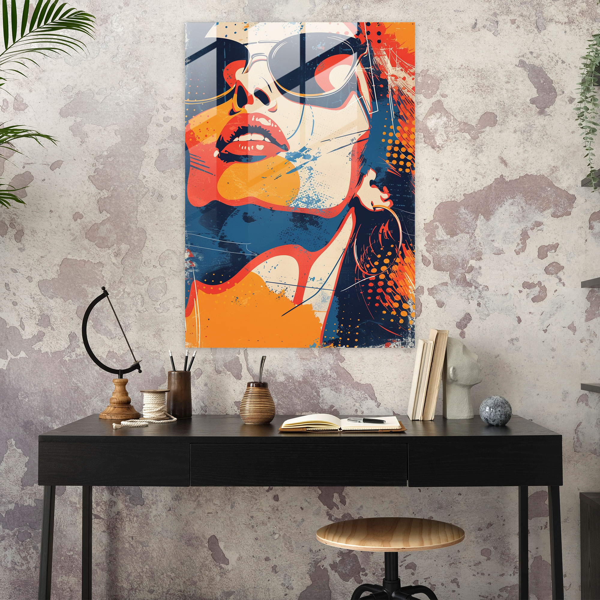 Popart Style Glass Art - Popart, Wall Decoration, Glass Art, Home Decoration