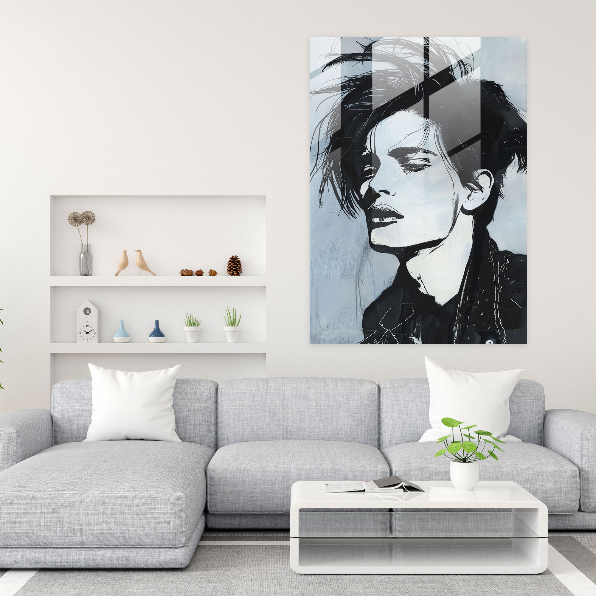 Popart Style Portrait Glass Print - Popart, Sophisticated, Glass Print, Glass Wall Art