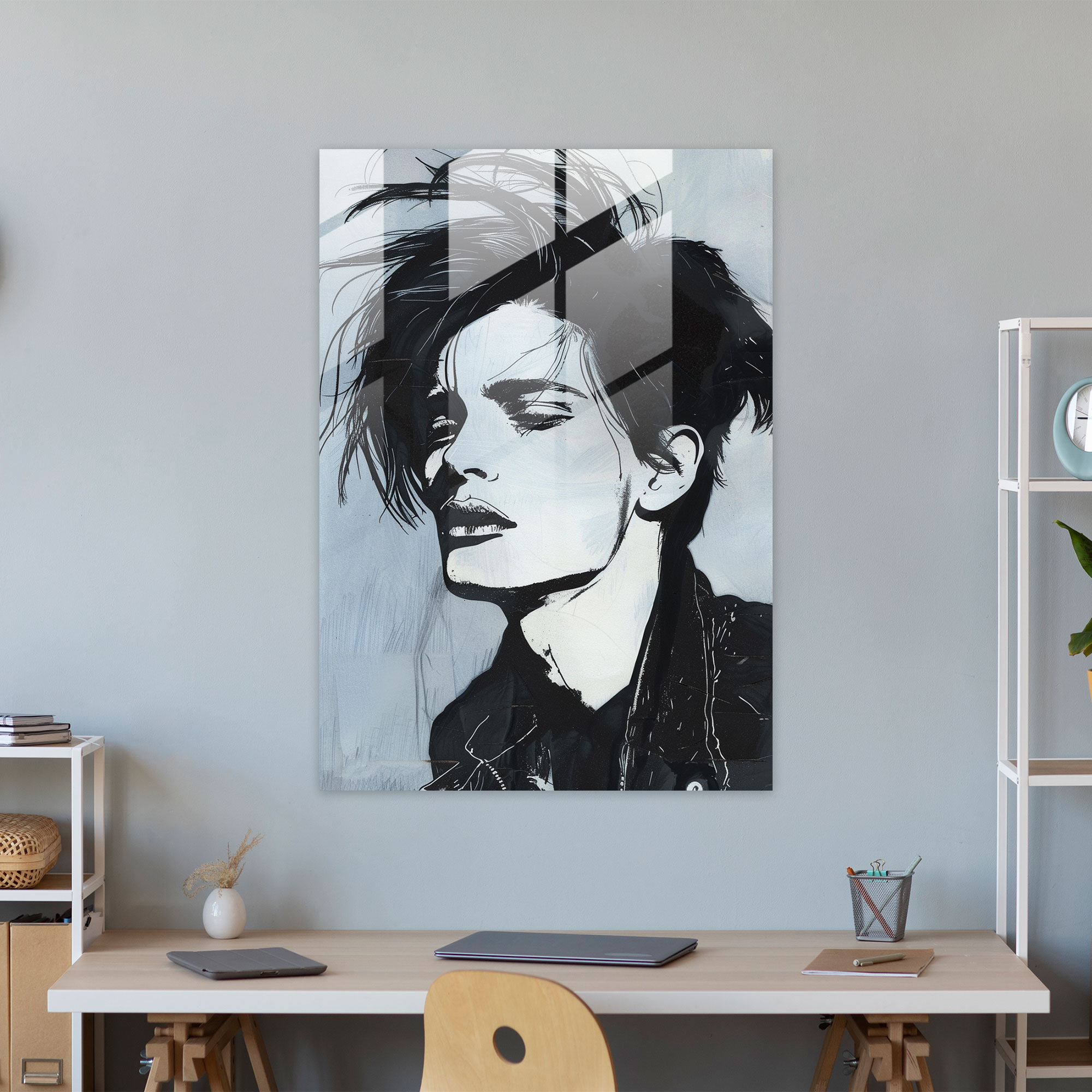 Popart Style Portrait Glass Print - Popart, Sophisticated, Glass Print, Glass Wall Art