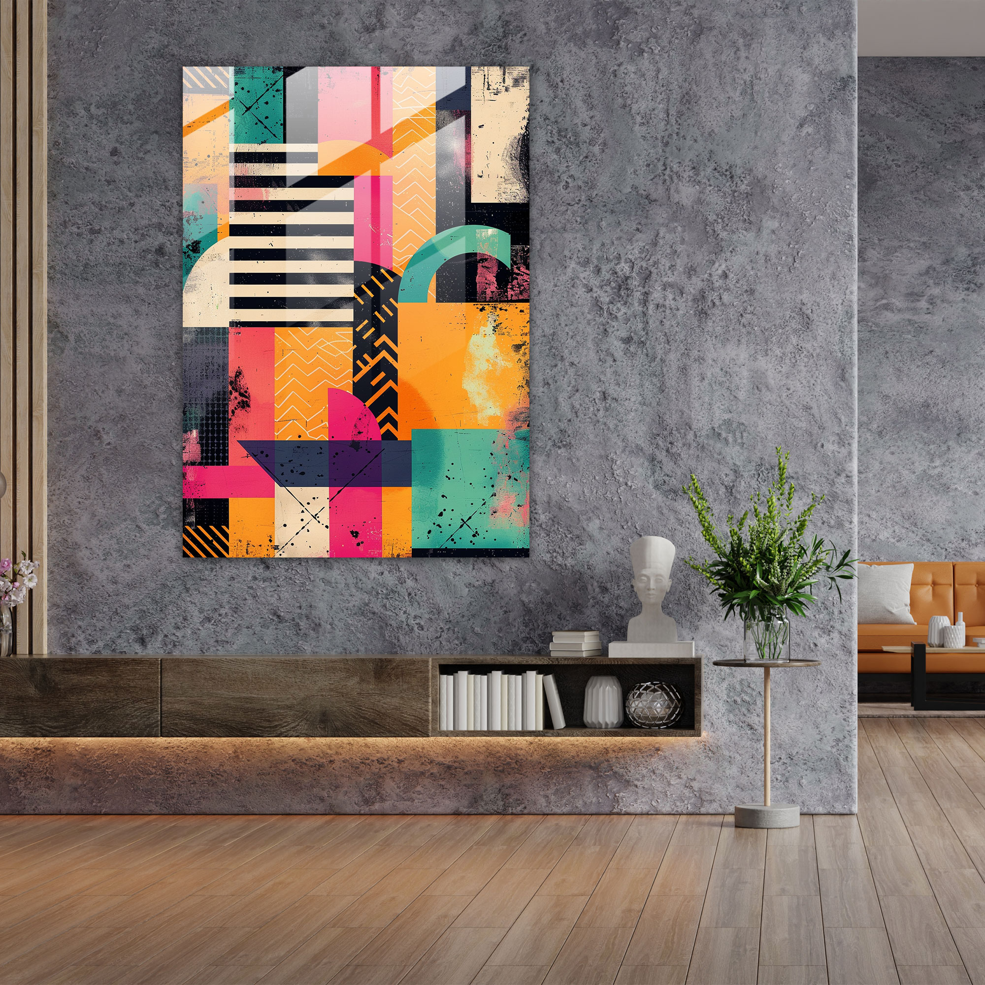 Popart Style Glass Print - Popart, Geometric, Home Decoration, Popart Style