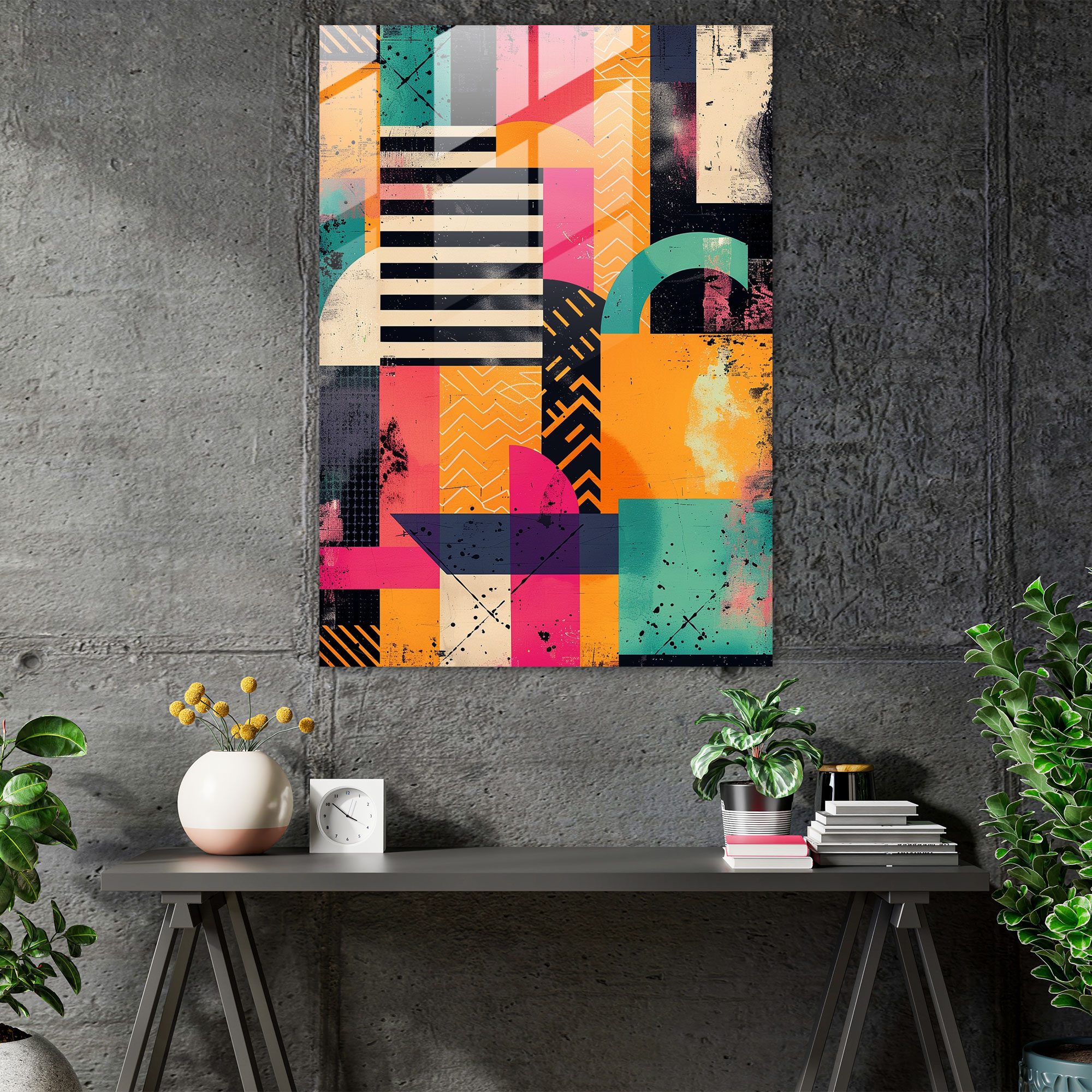 Popart Style Glass Print - Popart, Geometric, Home Decoration, Popart Style