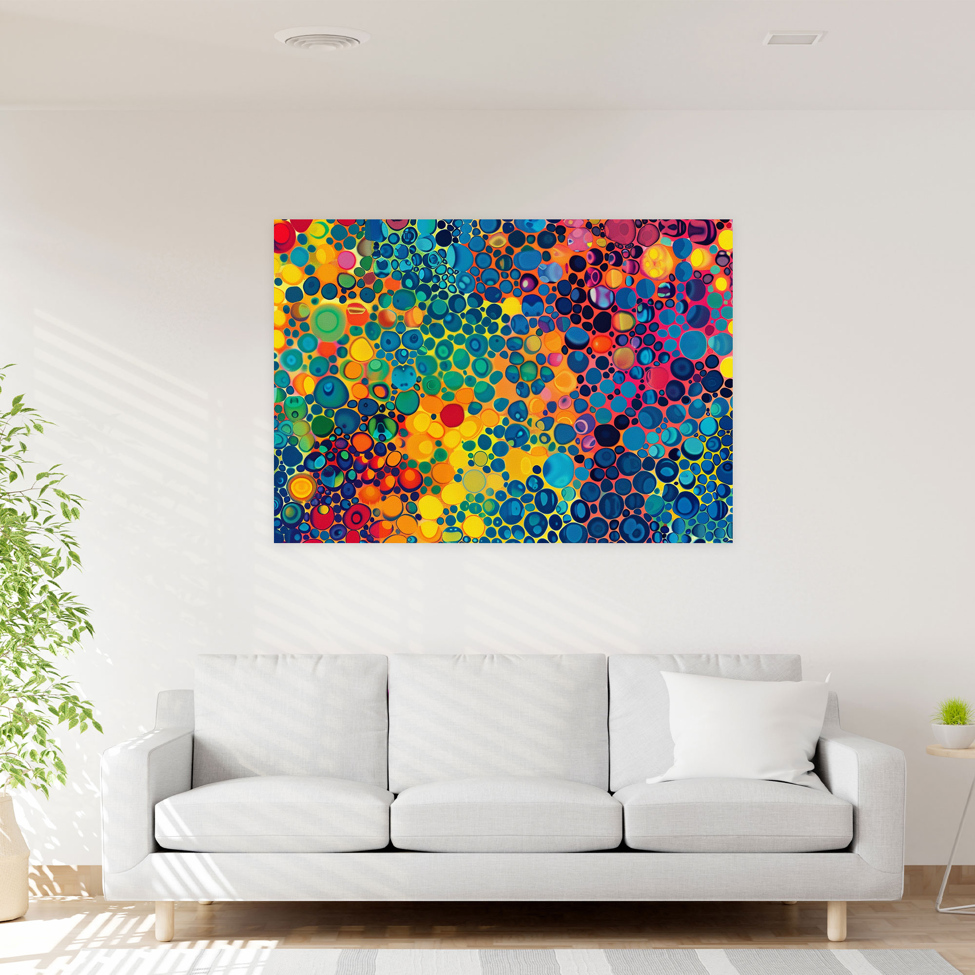 Colorful Abstract Pointillism Canvas Print - Pointillism, Canvas Print, Colorful, Wall Decoration
