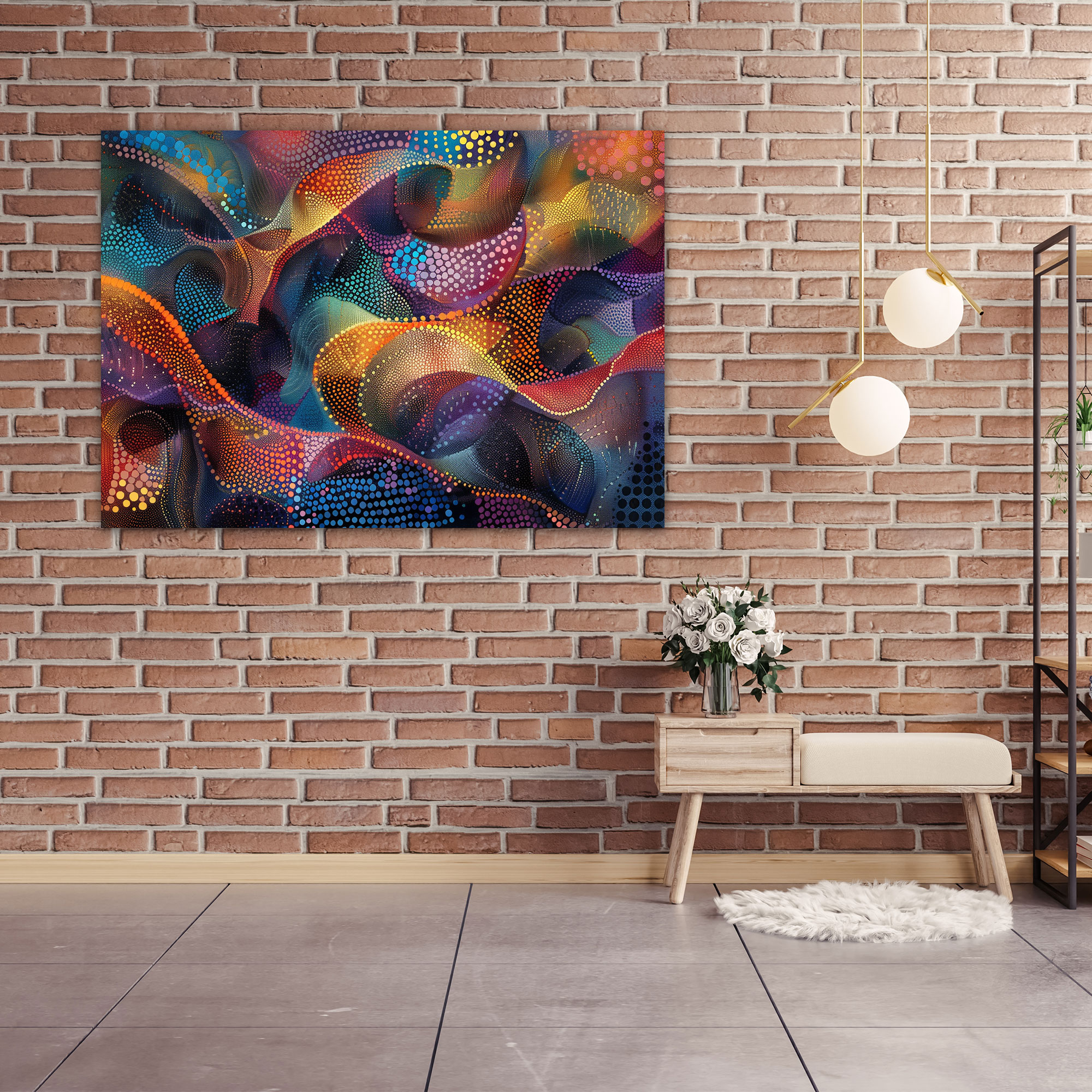 Abstract Pointillism Wall Art - Pointillism, Wall Art, Abstract, Wall Decoration