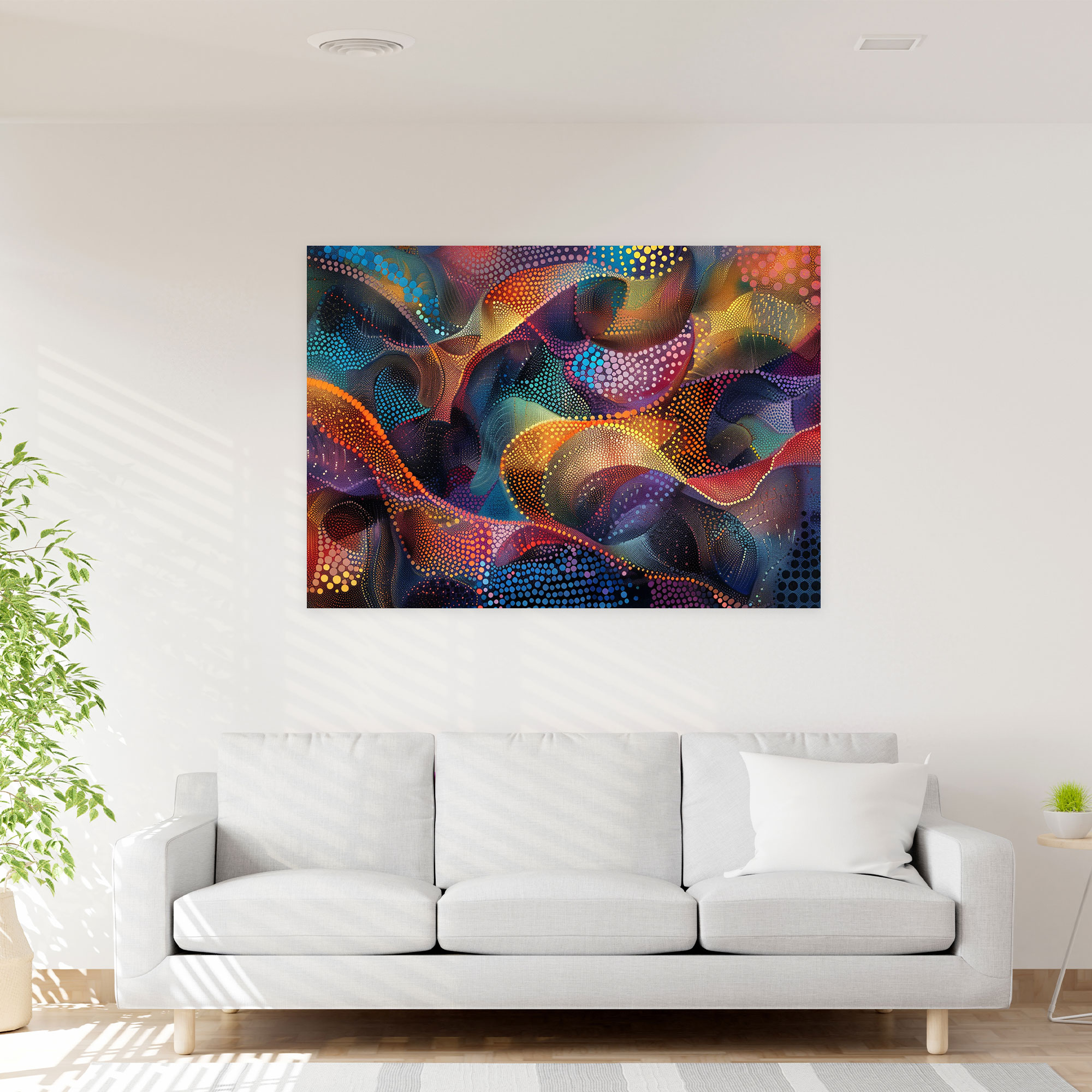 Abstract Pointillism Wall Art - Pointillism, Wall Art, Abstract, Wall Decoration