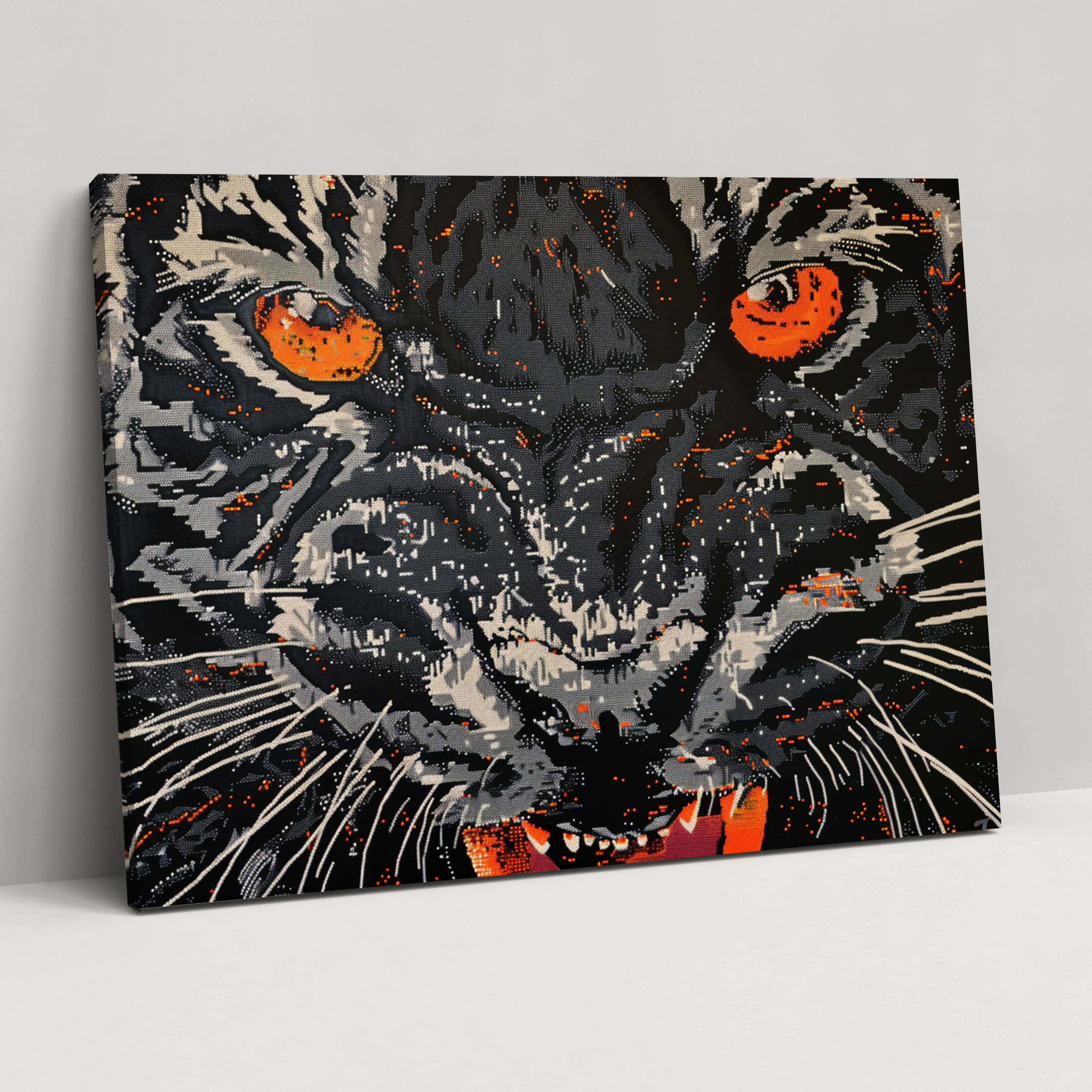 Animal Portrait Pointillism Wall Decoration - Pointillism, Wall Decoration, Wall Art, Pointillism