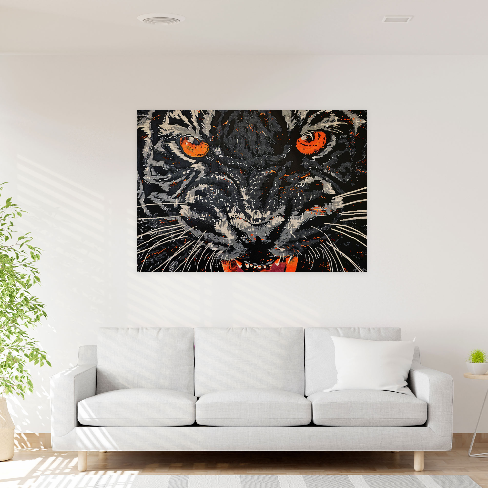 Animal Portrait Pointillism Wall Decoration - Pointillism, Wall Decoration, Wall Art, Pointillism