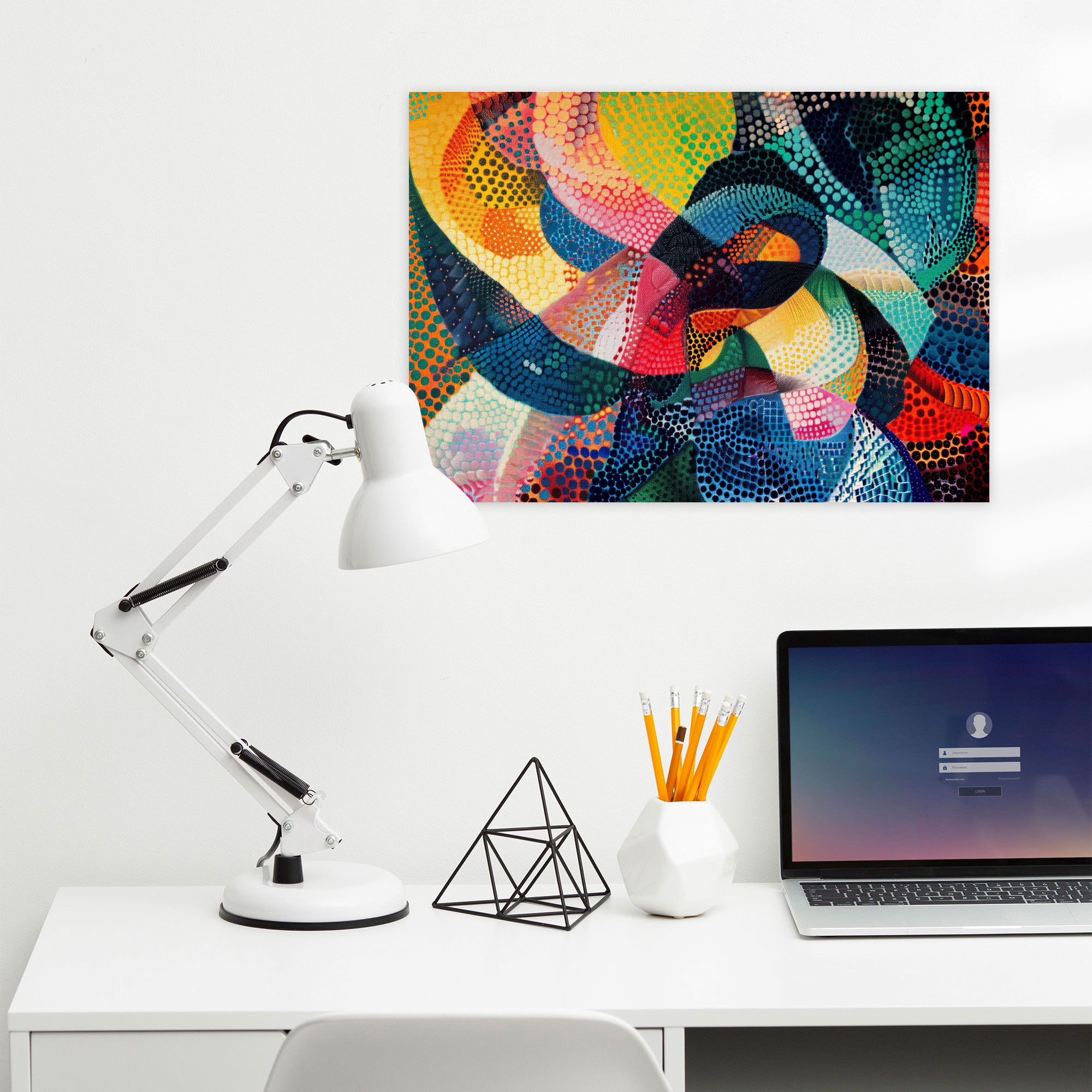 Abstract Geometric Design Canvas Print - Pointillism, Canvas Print, Wall Art, Canvas Wall Art