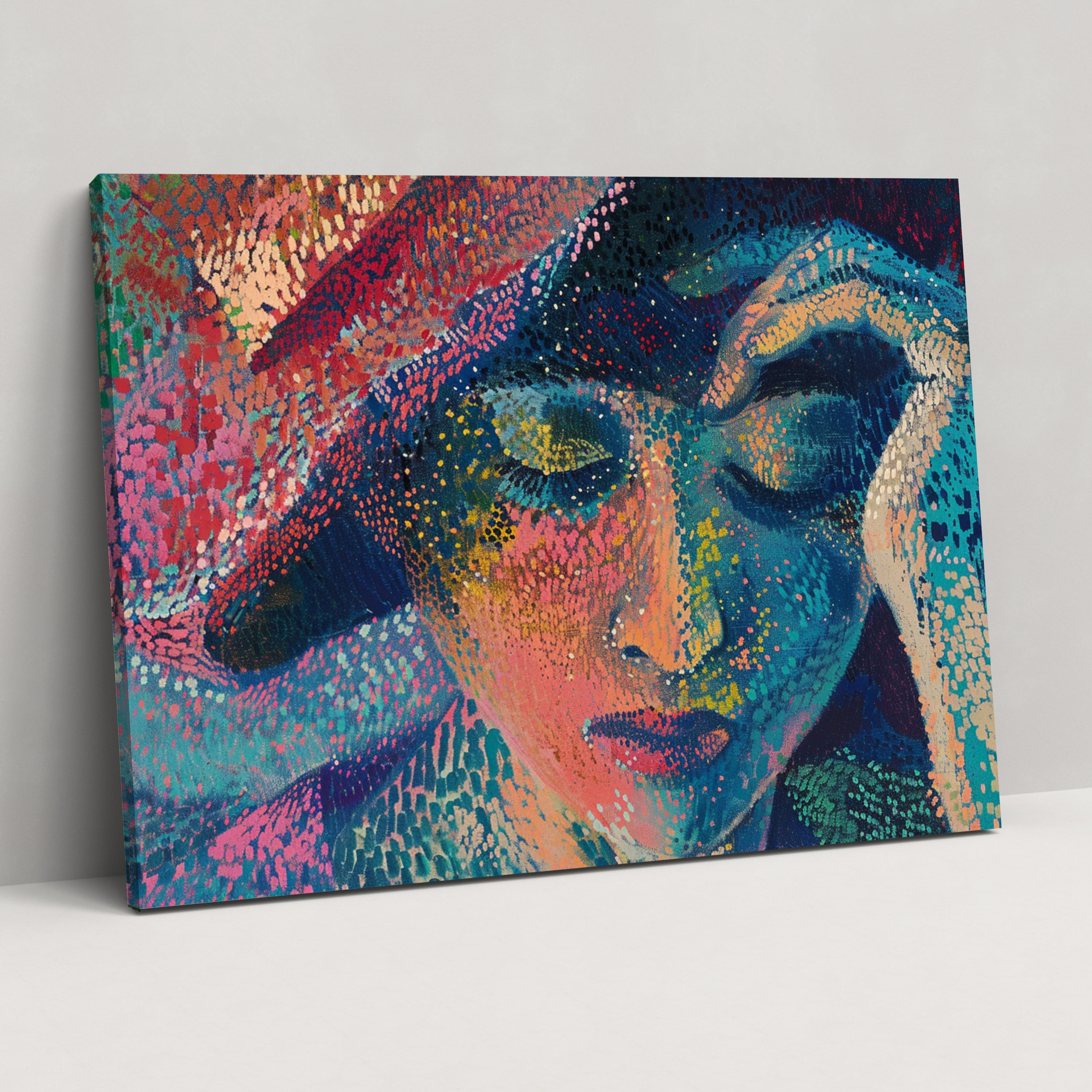 Elegant Figure Study Canvas Print - Pointillism, Canvas Wall Art, Wall Art, Pointillism