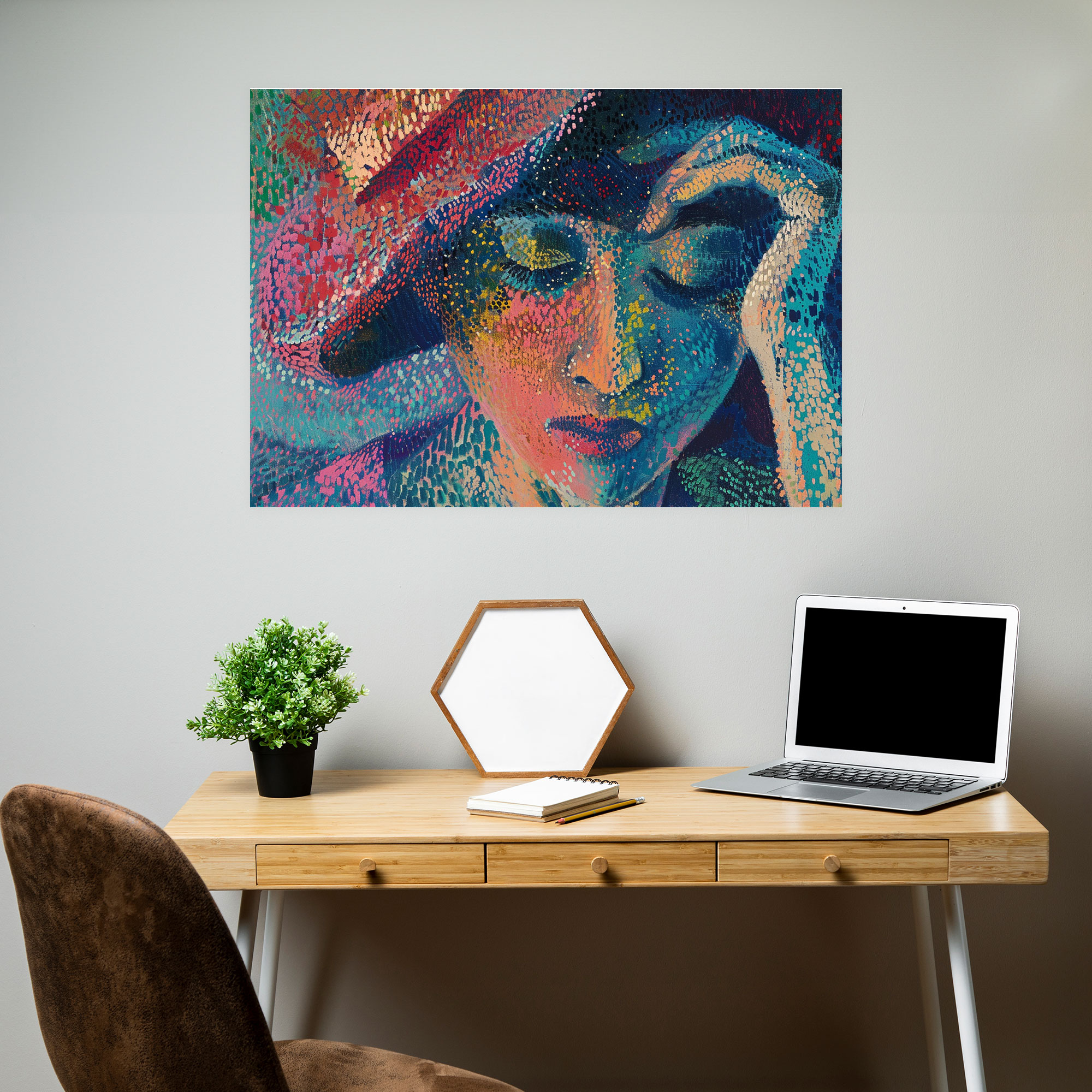 Elegant Figure Study Canvas Print - Pointillism, Canvas Wall Art, Wall Art, Pointillism