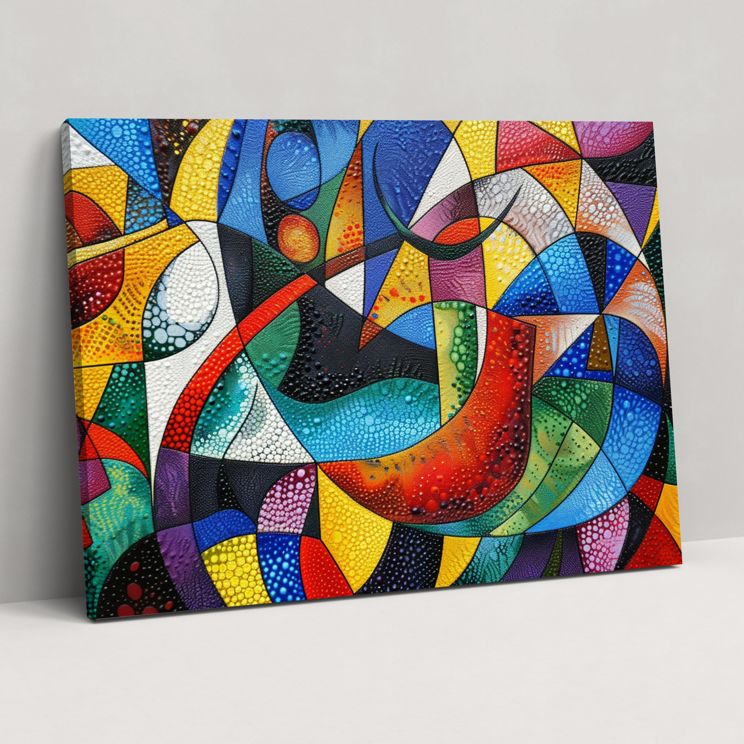 Bold Abstract Composition Wall Decoration - Pointillism, Wall Decoration, Pointillism, Canvas