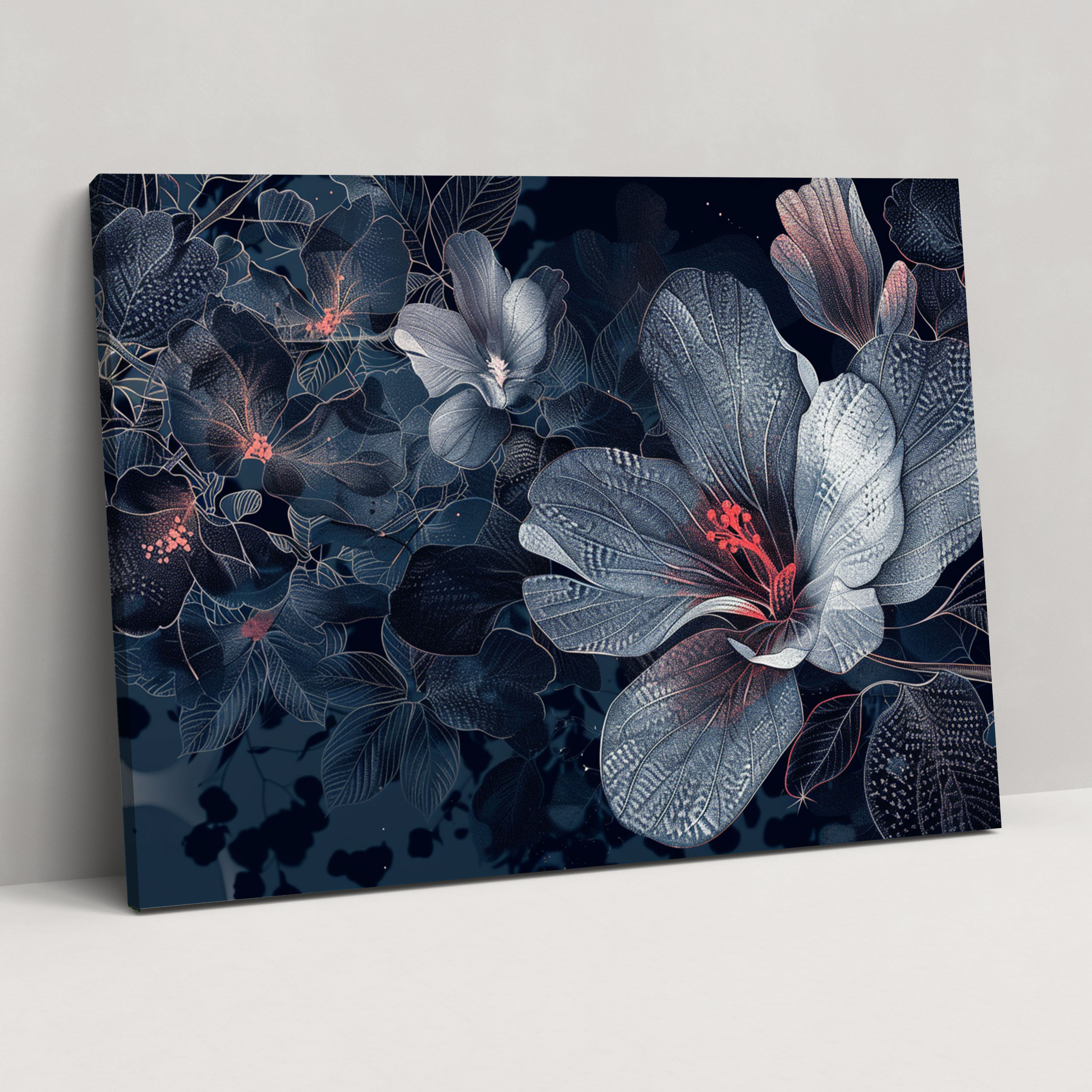 Elegant Floral Pointillism Canvas Wall Art - Pointillism, Wall Decoration, Canvas Wall Art, Pointillism