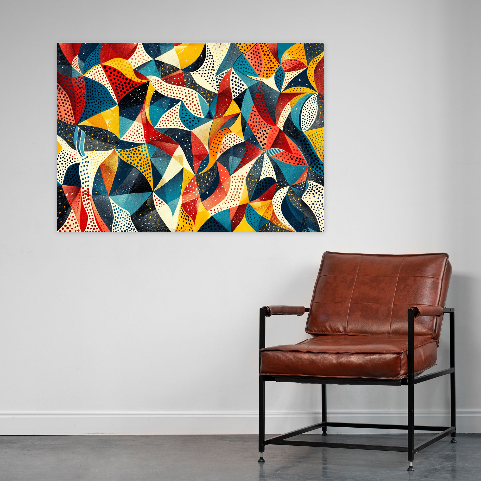 Modern Geometric Pointillism Canvas Decoration - Pointillism, Pointillism, Canvas Print, Canvas