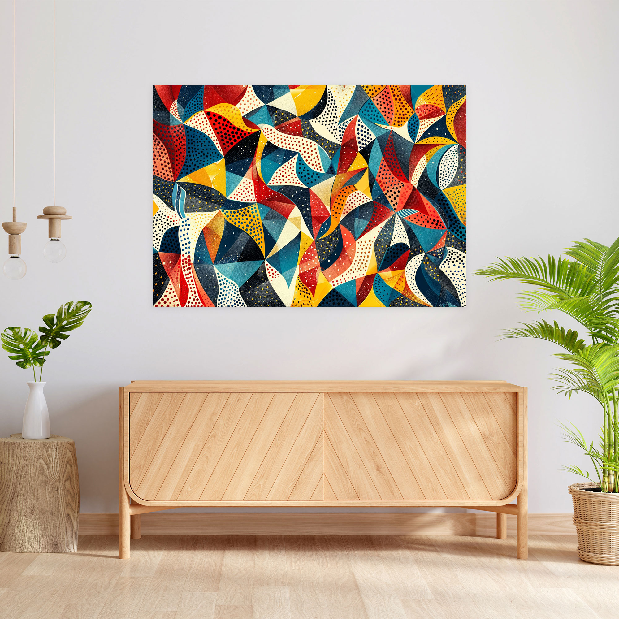 Modern Geometric Pointillism Canvas Decoration - Pointillism, Pointillism, Canvas Print, Canvas