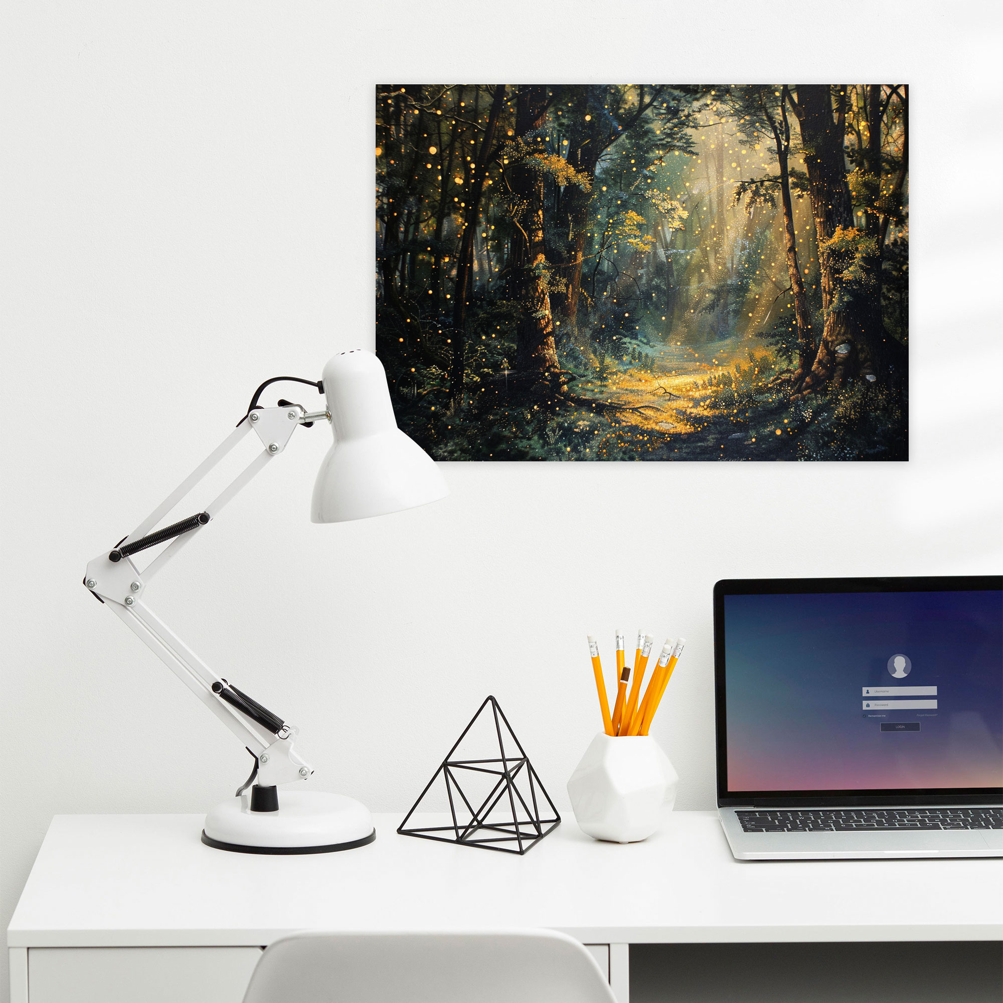 Enchanting Forest Pointillism Canvas Print - Pointillism, Canvas, Canvas Print, Canvas Wall Art