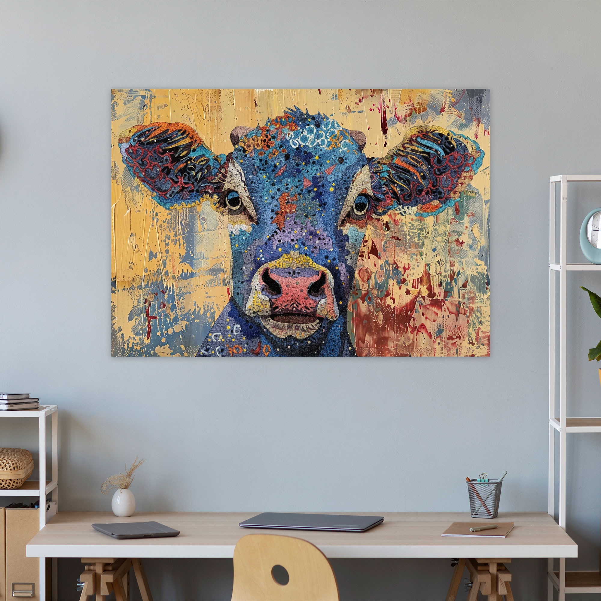Fun Animal Pointillism Canvas Wall Art - Pointillism, Canvas Print, Wall Art, Canvas