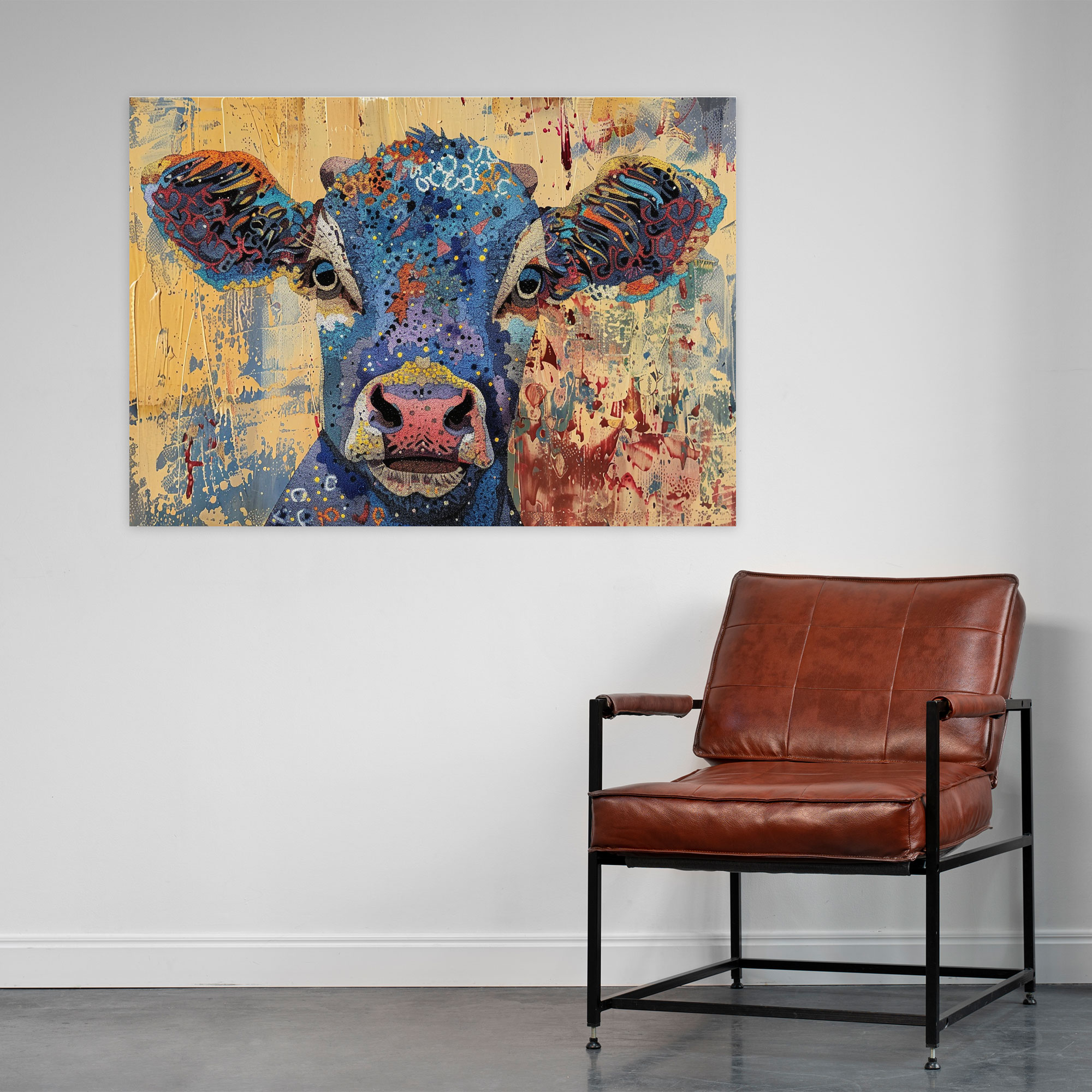Fun Animal Pointillism Canvas Wall Art - Pointillism, Canvas Print, Wall Art, Canvas