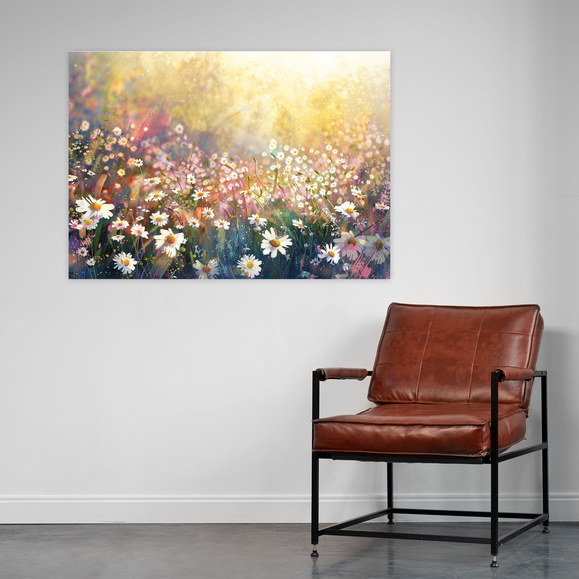 Field Of Flowers Pointillism Wall Art - Pointillism, Pointillism, Wall Art, Canvas Print