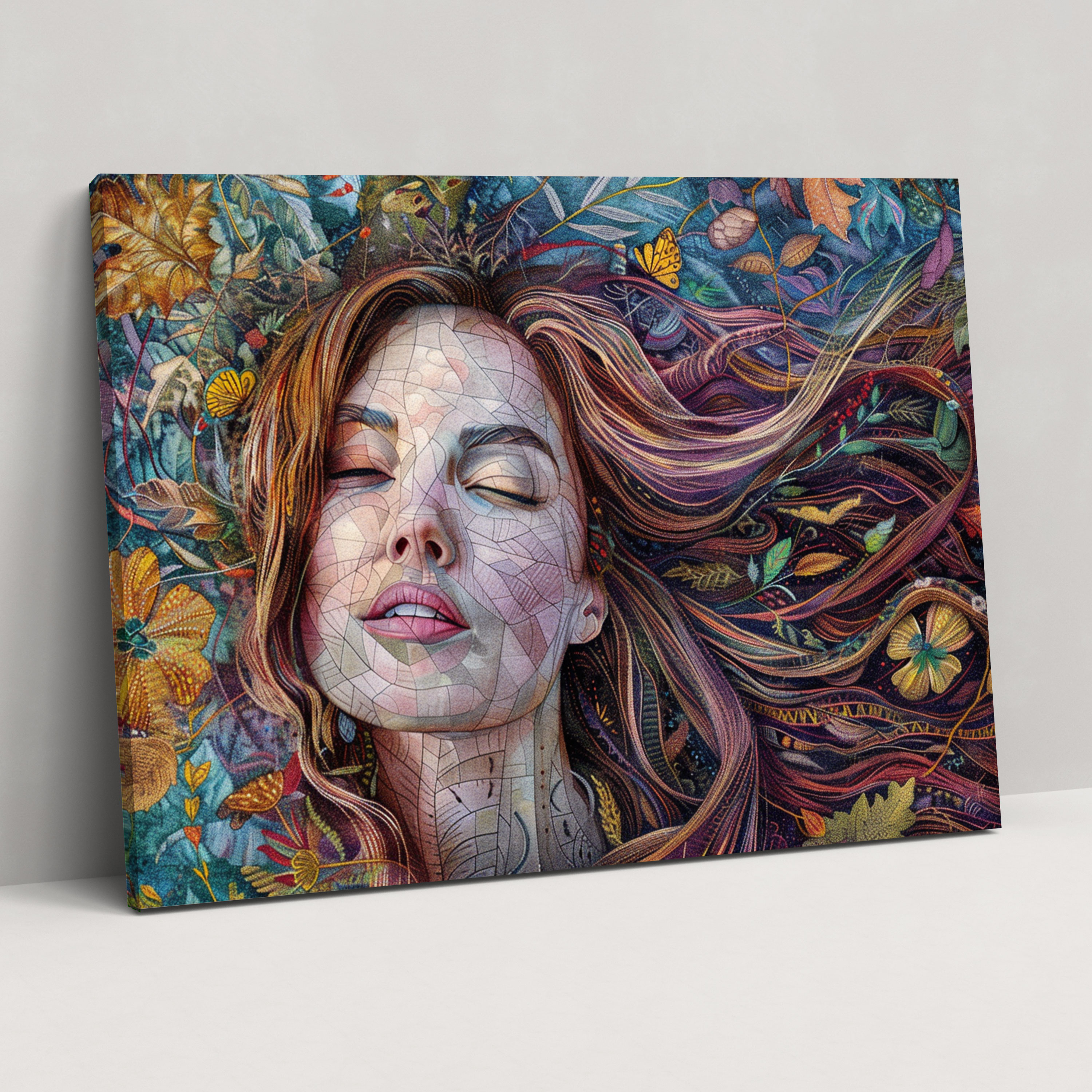 Nature Portrait Pointillism Canvas Print - Pointillism, Wall Art, Pointillism, Wall Decoration