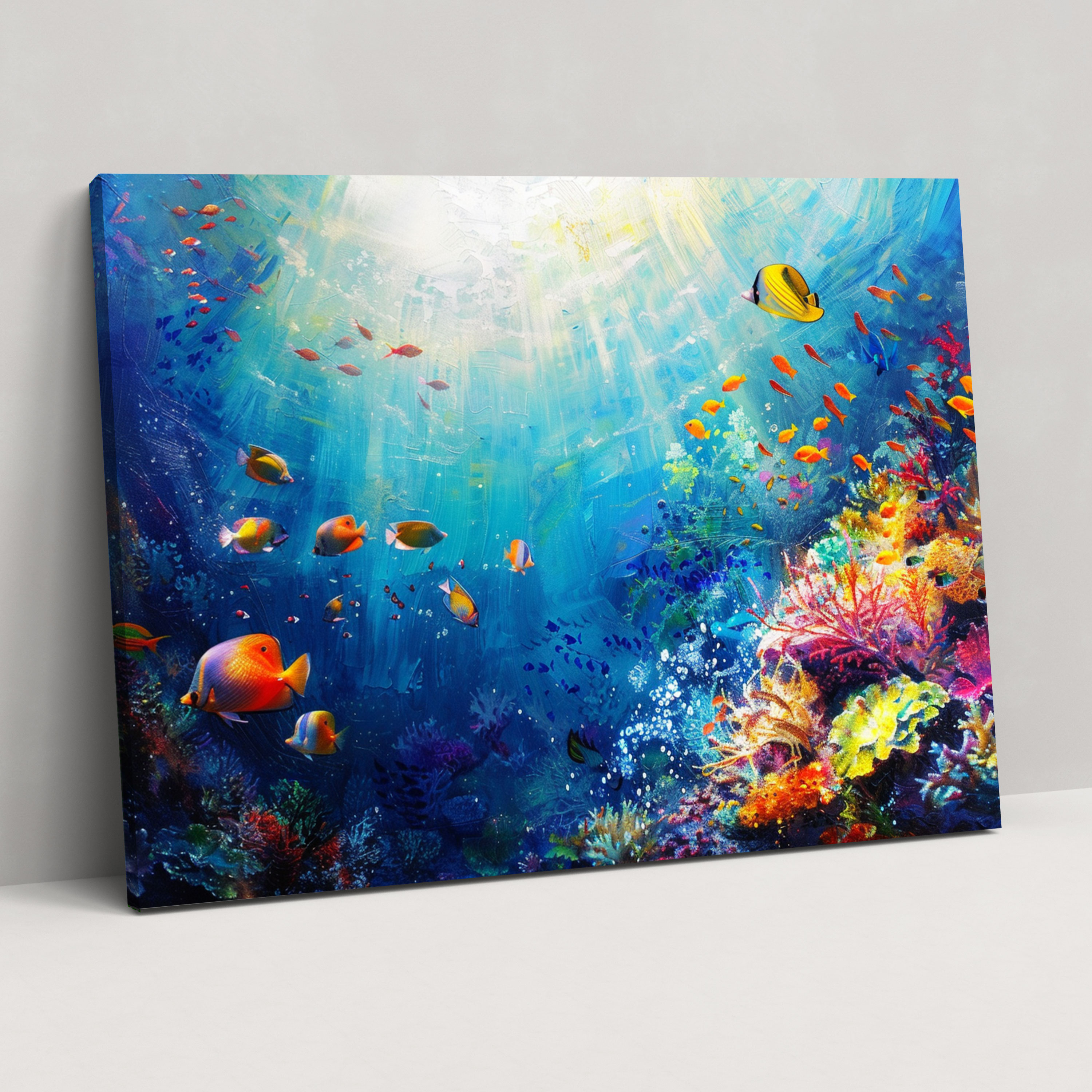 Underwater World Pointillism Wall Decoration - Pointillism, Pointillism, Canvas Wall Art, Home Decoration