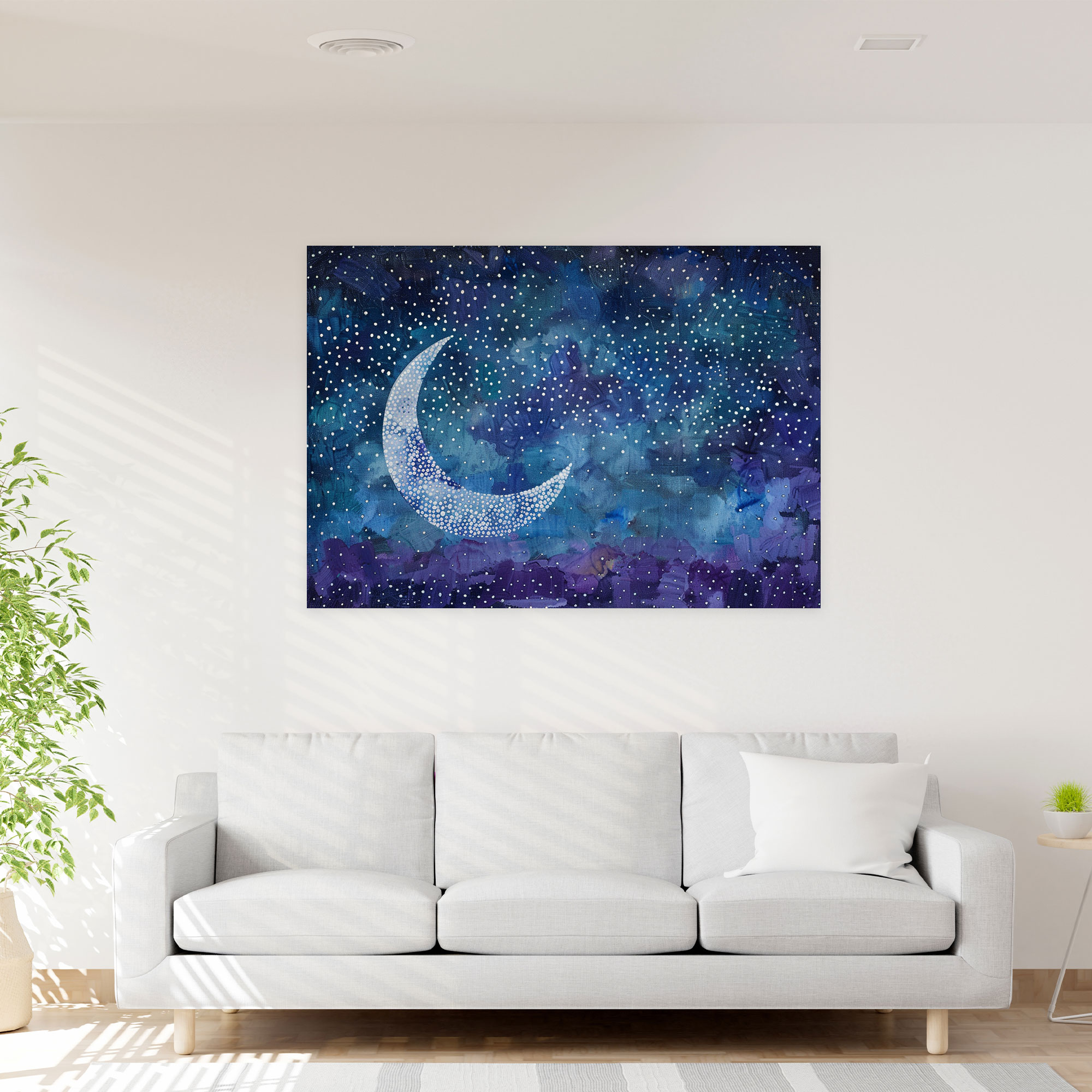 Starry Night Pointillism Wall Art - Pointillism, Pointillism, Wall Decoration, Wall Art