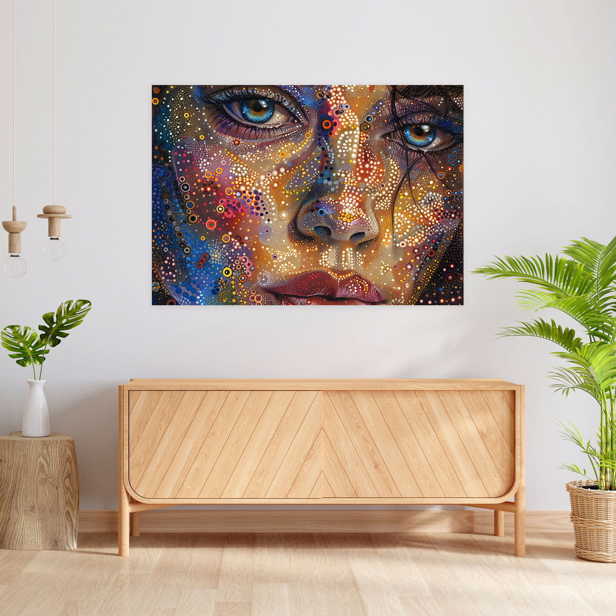 Pointillism Portrait Canvas Print Wall Art - Pointillism, Wall Decoration, Home Decoration, Canvas Print
