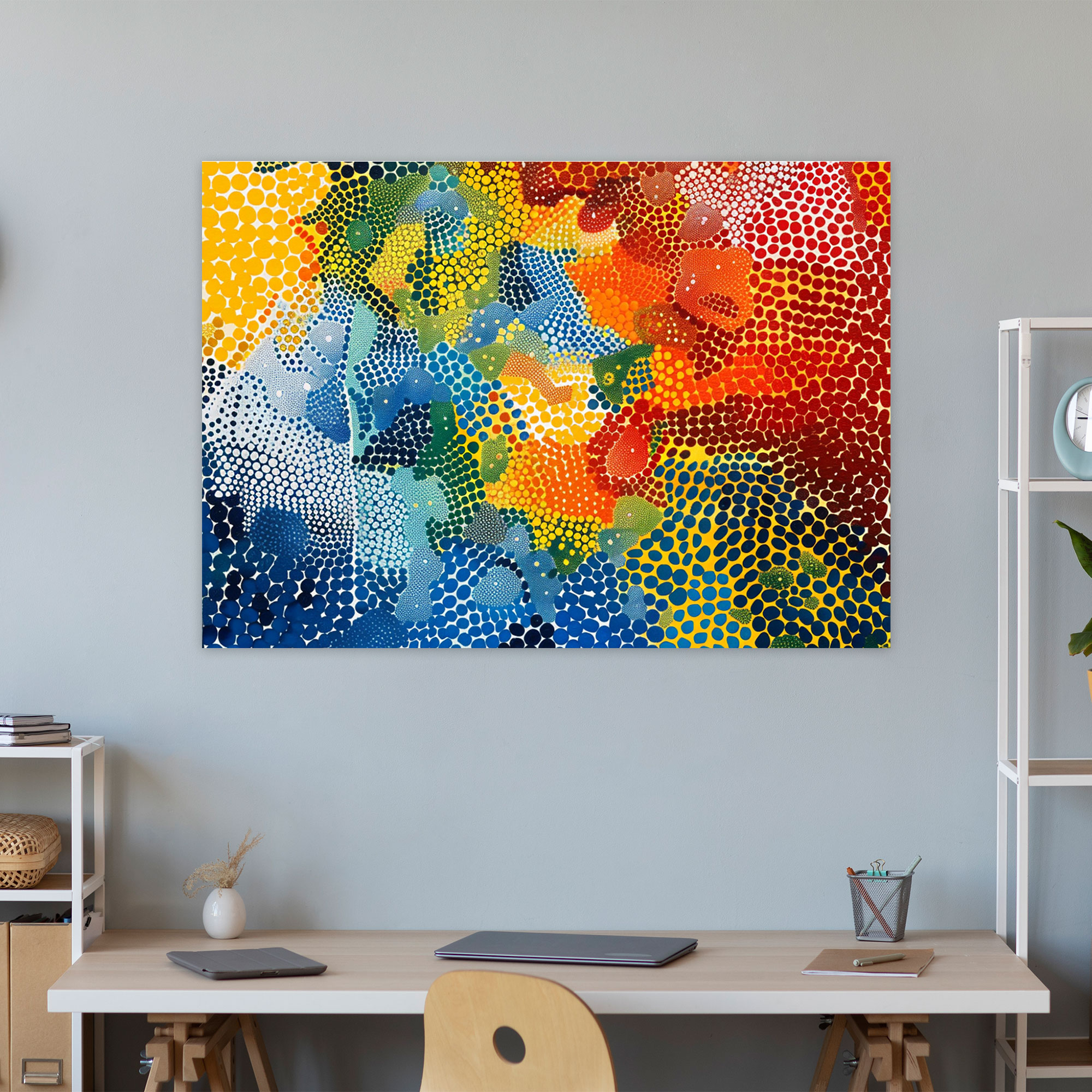 Bold Abstract Pointillism Canvas Print Wall Decoration - Pointillism, Canvas Wall Art, Canvas, Canvas Print
