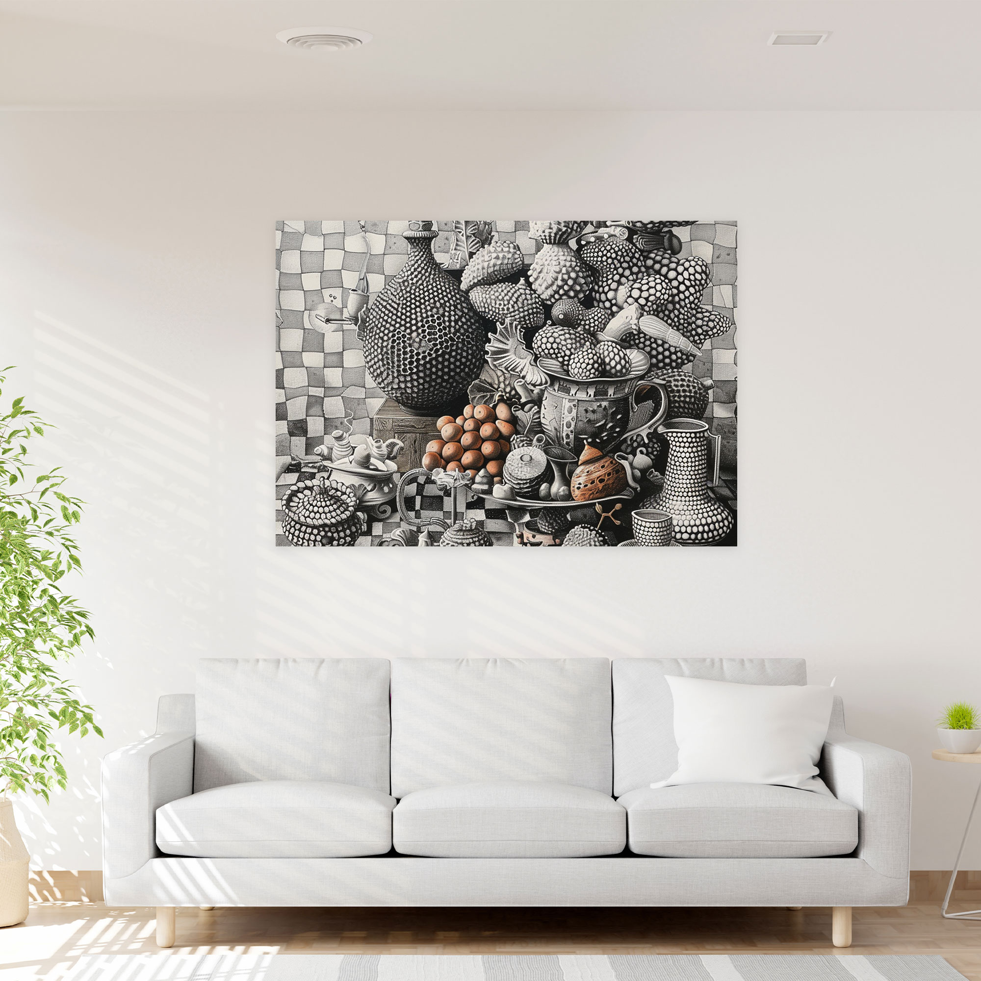 Still Life Pointillism Canvas Print Wall Decoration - Pointillism, Canvas Wall Art, Wall Art, Home Decoration
