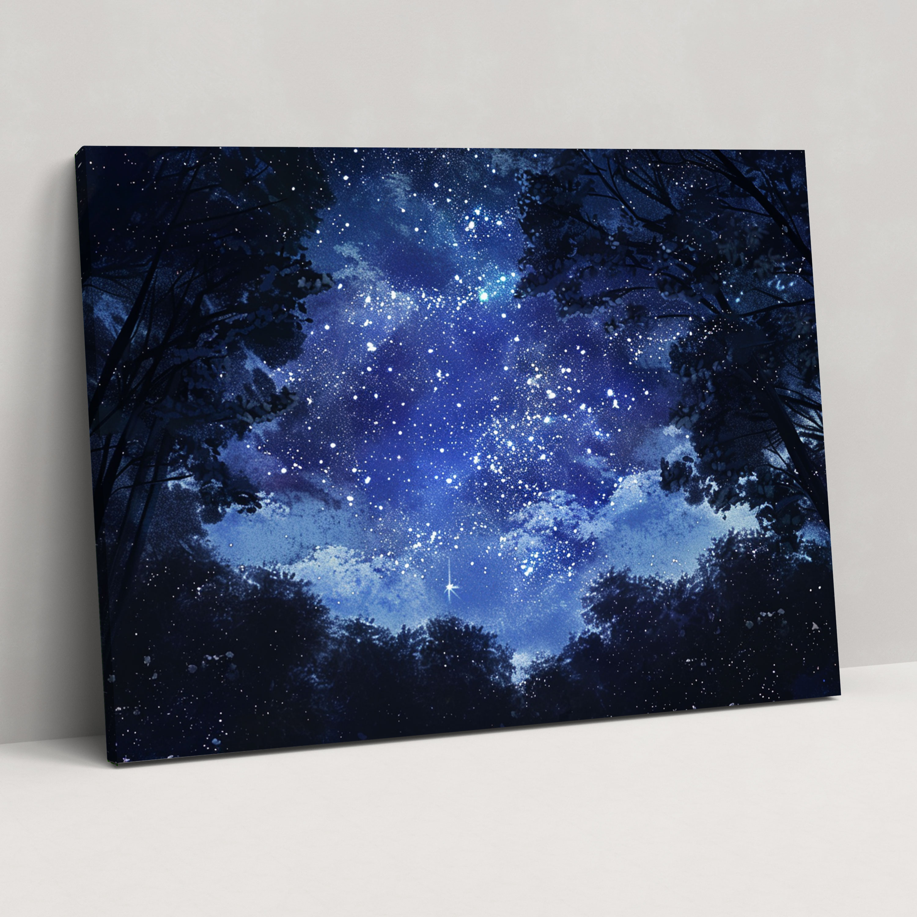 Pointillism Starlit Nights Canvas Print - Pointillism, Canvas, Home Decoration, Celestial