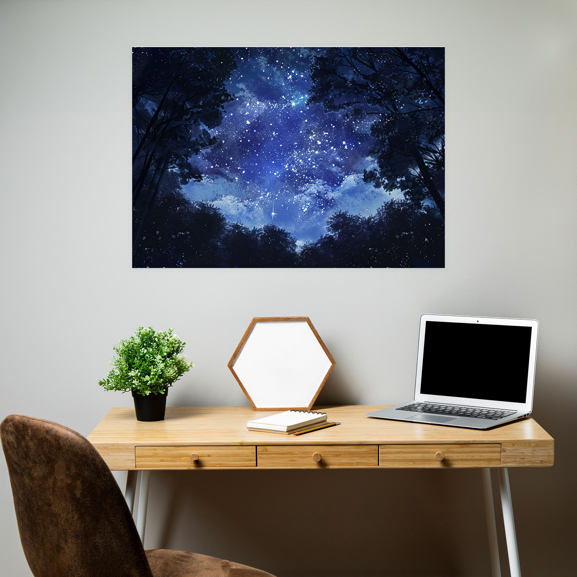 Pointillism Starlit Nights Canvas Print - Pointillism, Canvas, Home Decoration, Celestial