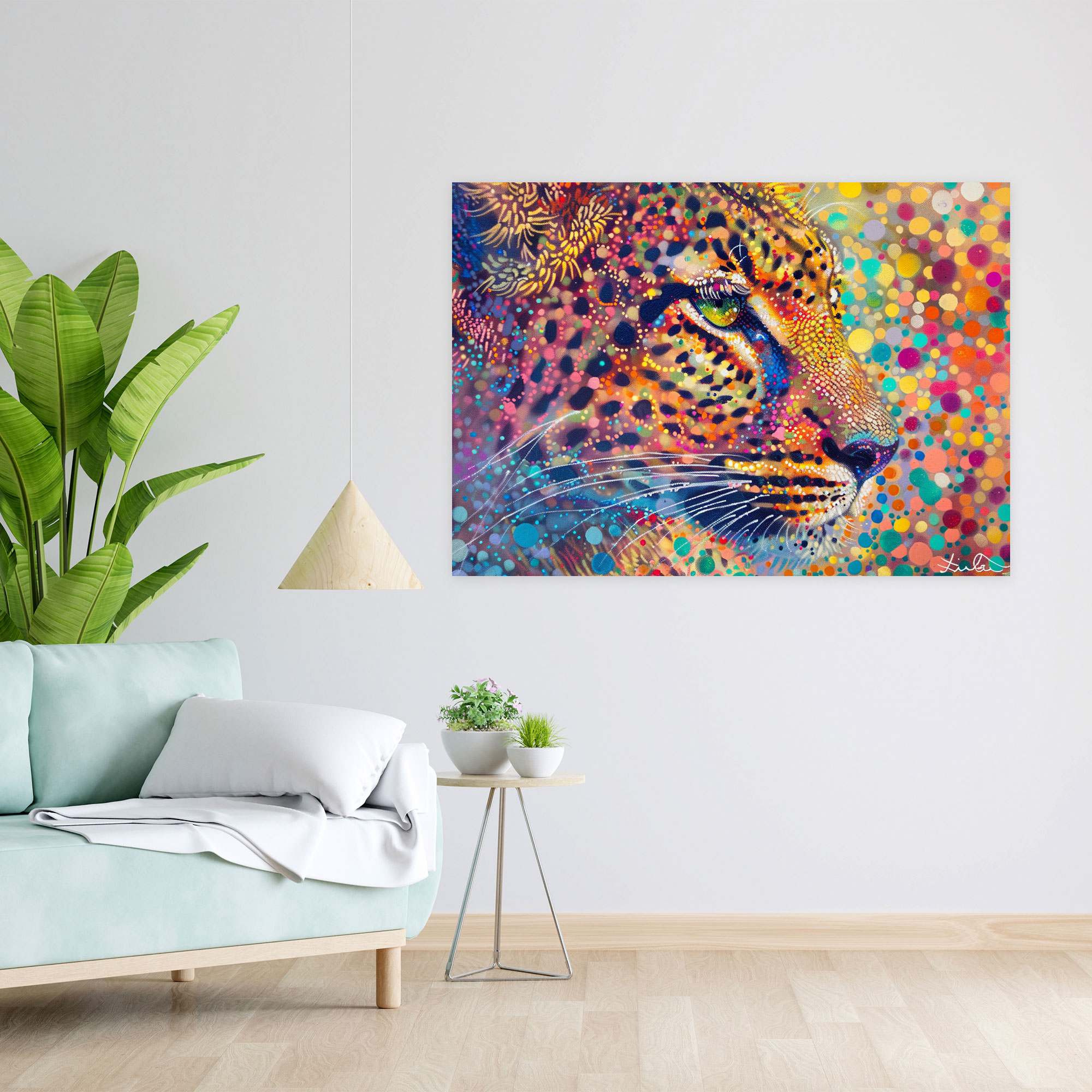 Pointillism Animal Magic Wall Art - Pointillism, Pointillism, Canvas Wall Art, Animal Portrait