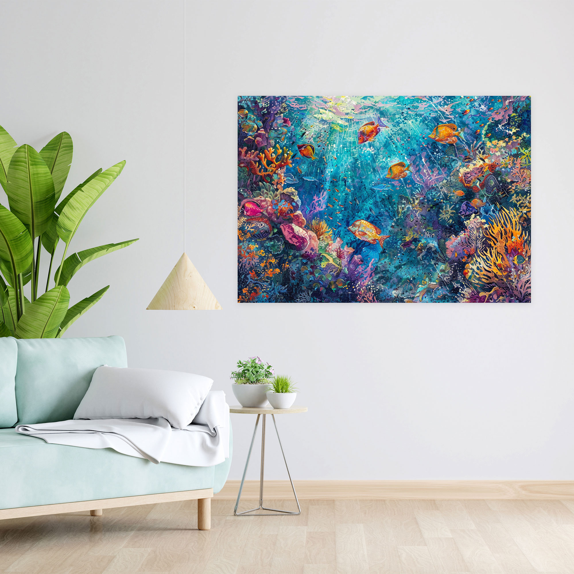 Pointillism Ocean Odyssey Canvas Print - Pointillism, Wall Art, Captivating, Pointillism