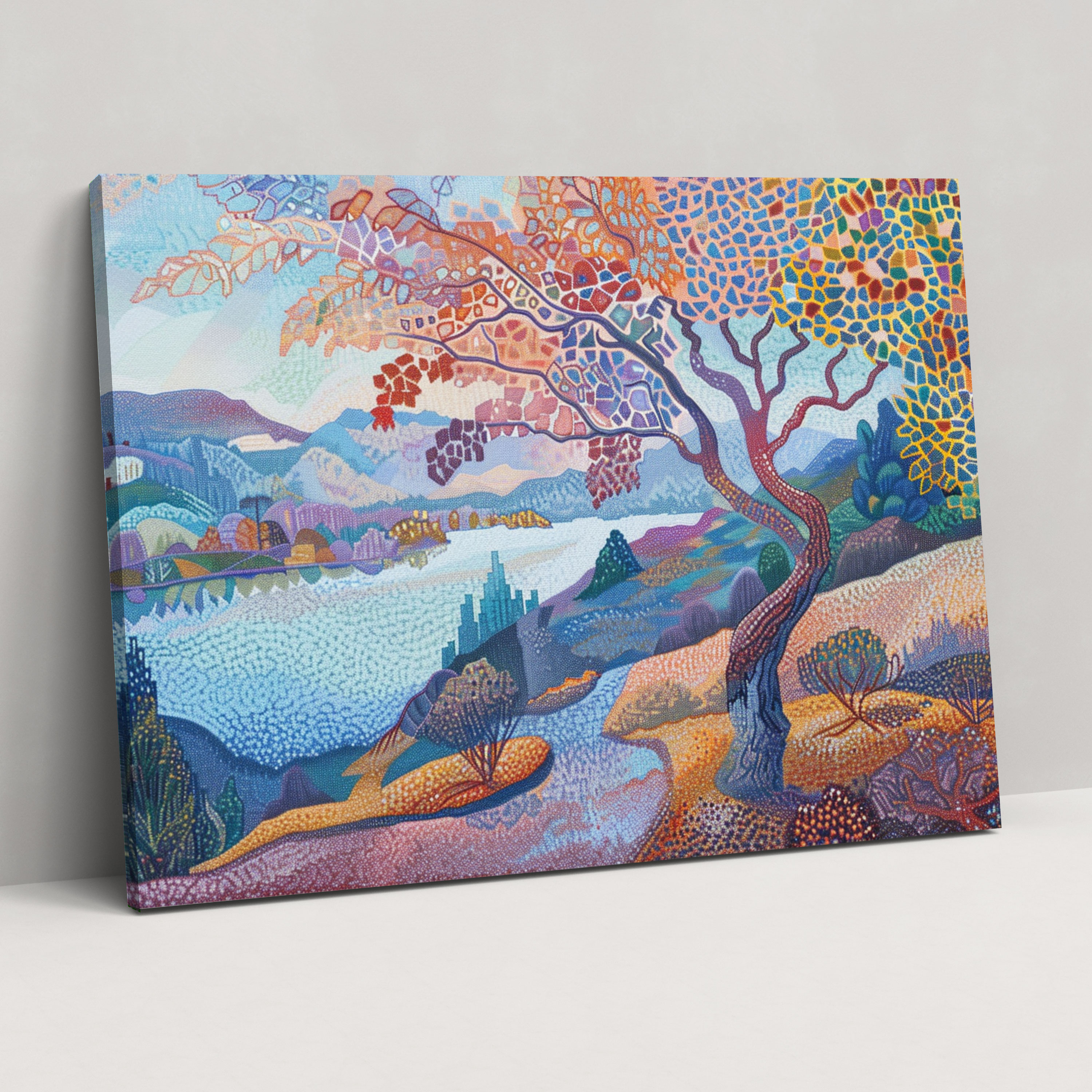 Pointillism Pastel Dreams Canvas Print - Pointillism, Calming, Serene, Dreamy