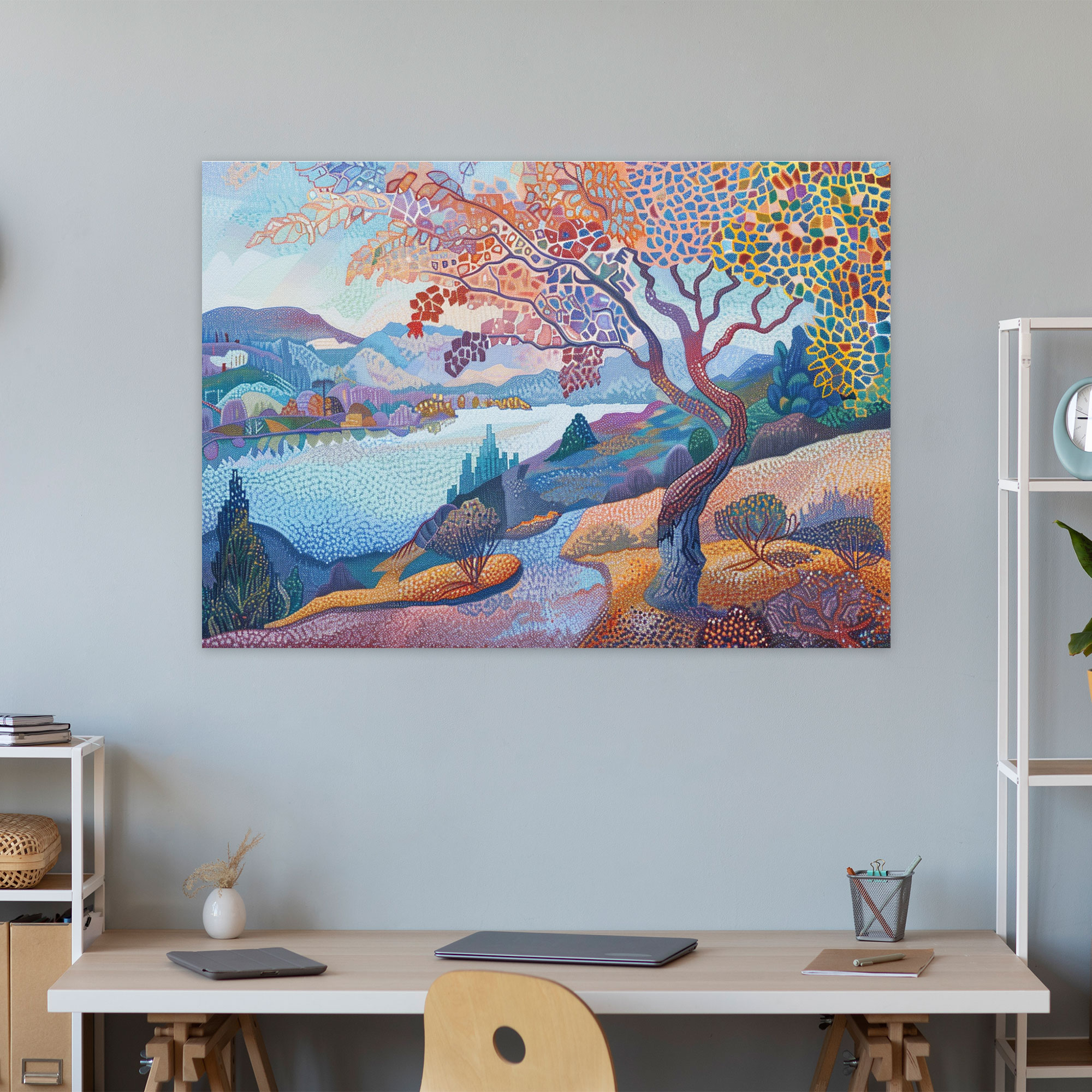 Pointillism Pastel Dreams Canvas Print - Pointillism, Calming, Serene, Dreamy