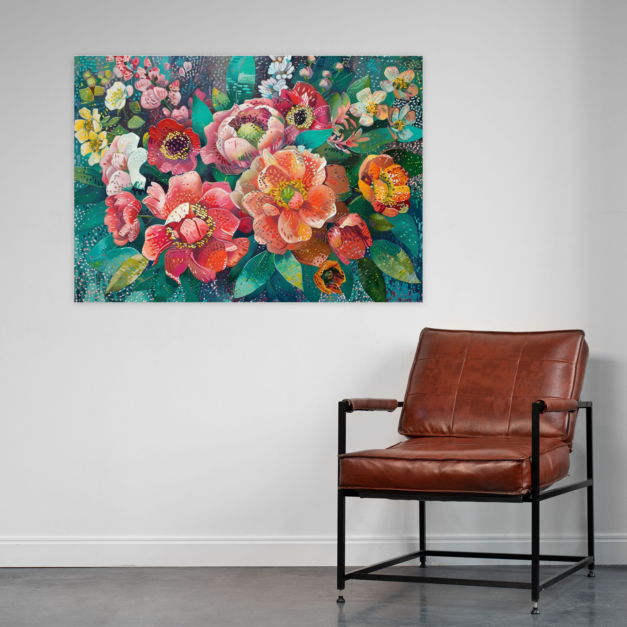 Pointillism Floral Symphony Wall Art - Pointillism, Pointillism, Pointillism Style, Wall Decoration