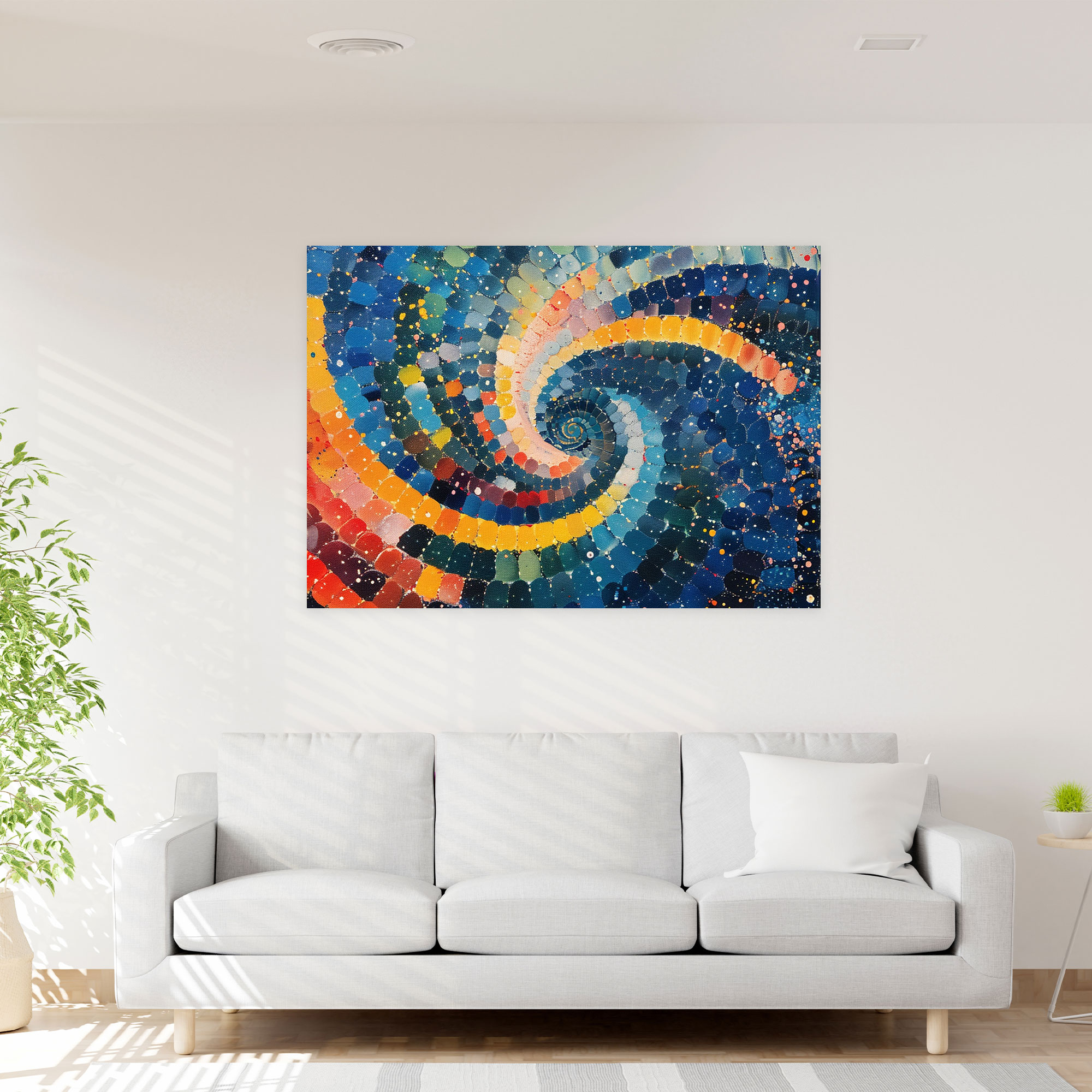 Dynamic Pointillism Abstract Canvas Print - Pointillism, Wall Art, Canvas Wall Art, Home Decoration