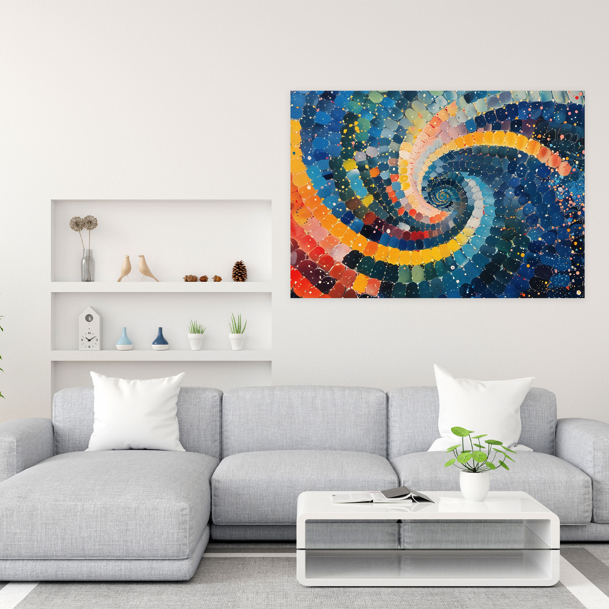 Dynamic Pointillism Abstract Canvas Print - Pointillism, Wall Art, Canvas Wall Art, Home Decoration