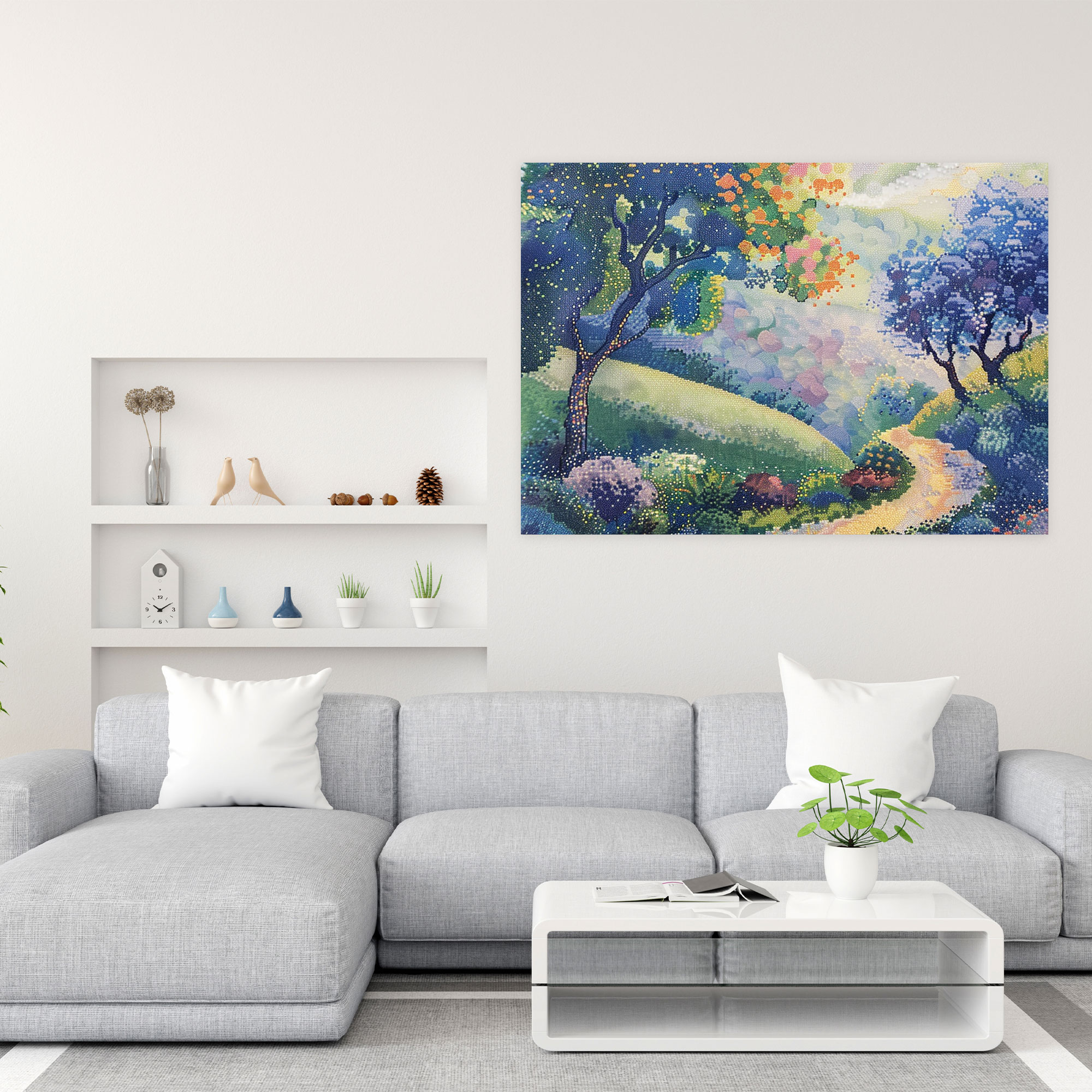 Dreamy Pointillism Canvas Print - Pointillism, Wall Decoration, Canvas Wall Art, Canvas