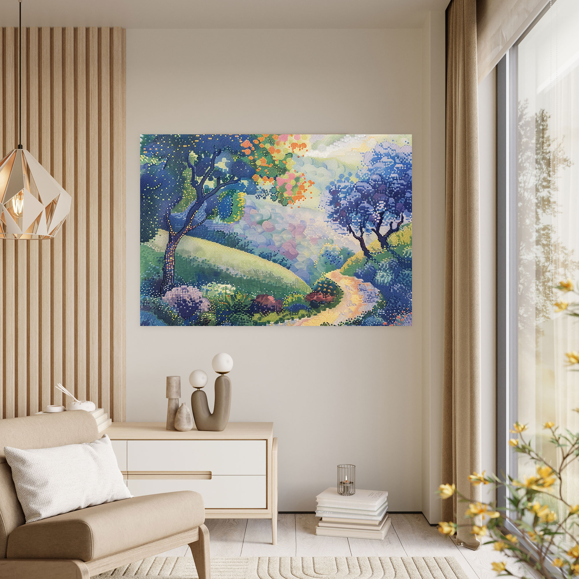 Dreamy Pointillism Canvas Print - Pointillism, Wall Decoration, Canvas Wall Art, Canvas