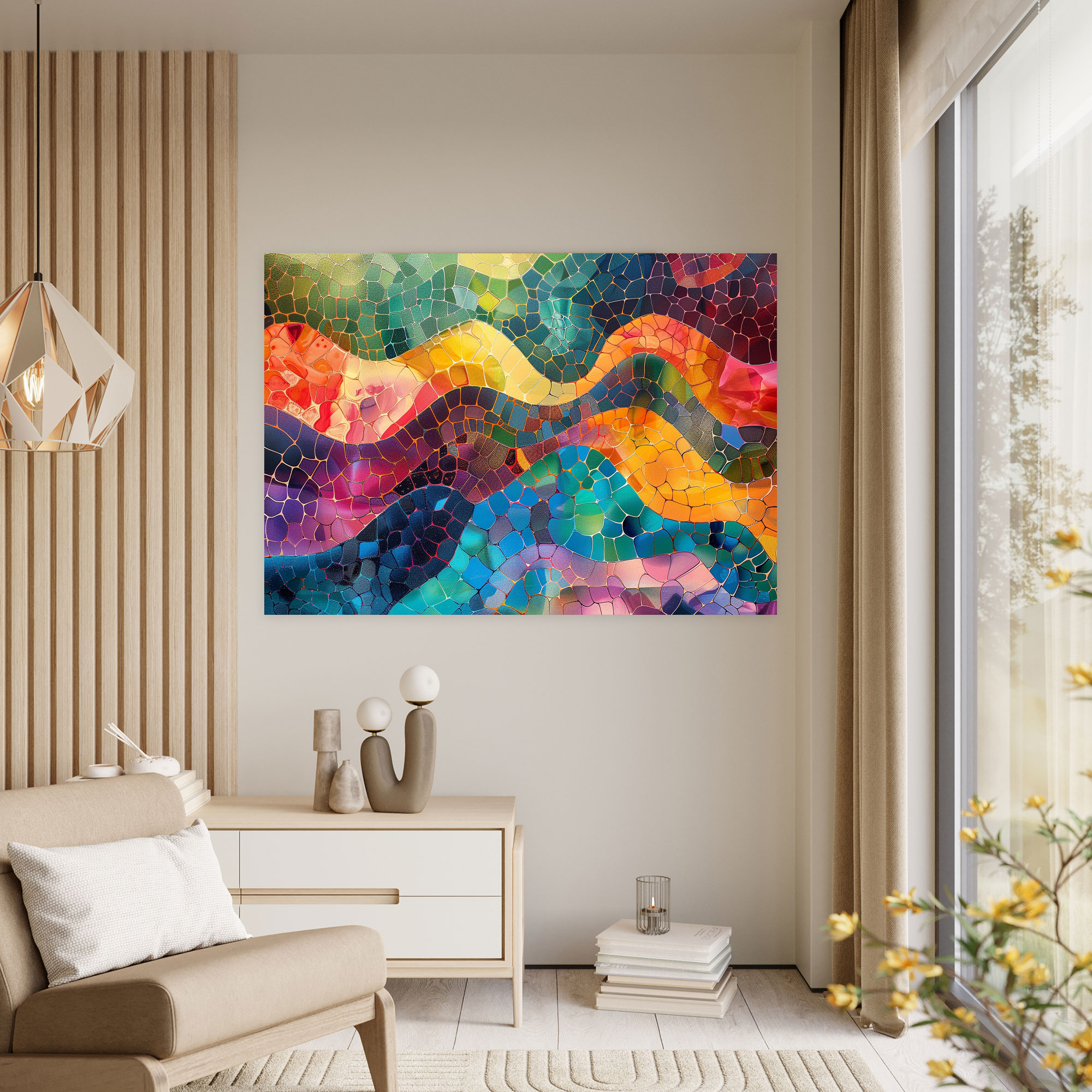 Colorful Abstract Pointillism Wall Art Canvas Print - Pointillism, Canvas, Canvas Print, Wall Art