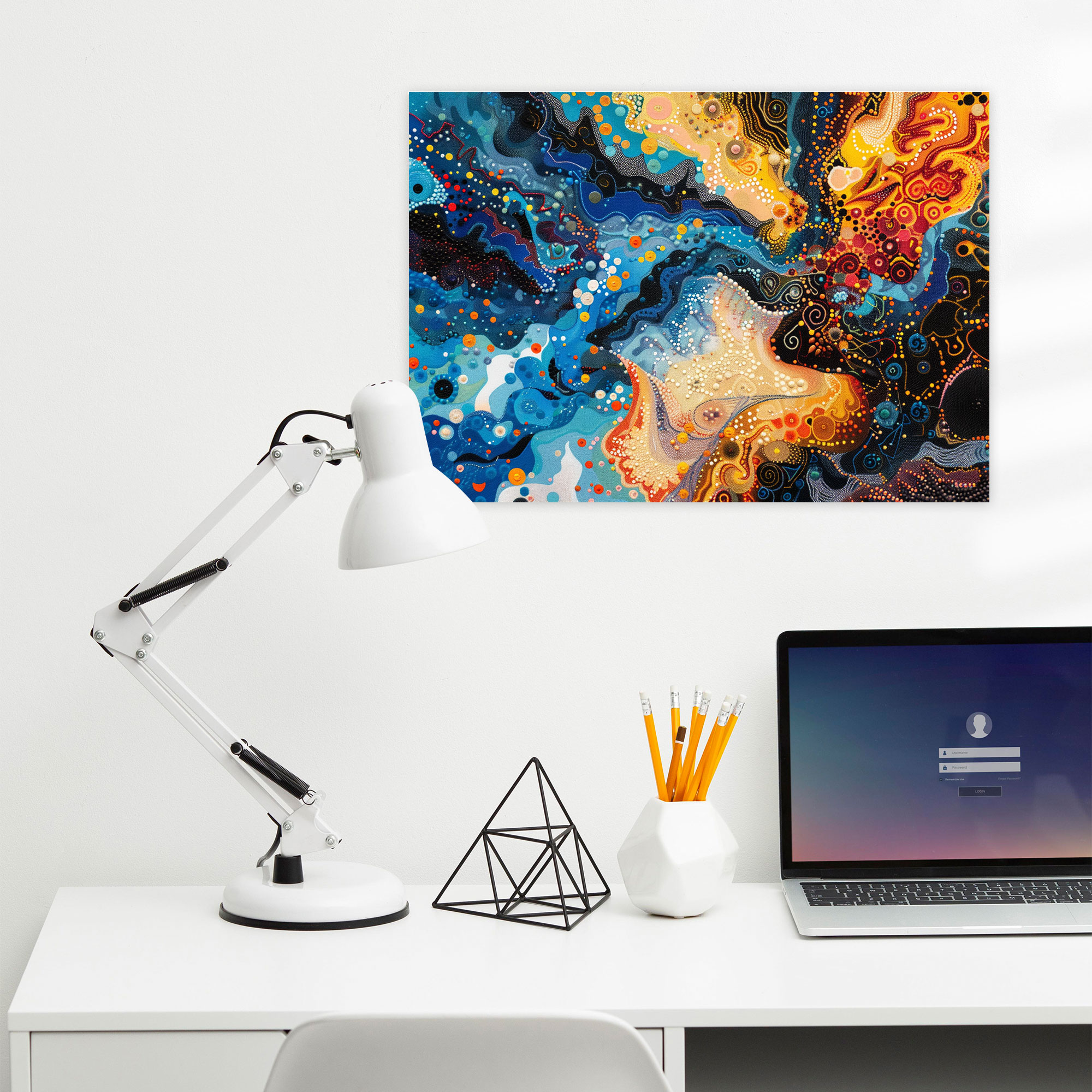 Dynamic Abstract Pointillism Canvas Print - Pointillism, Wall Art, Canvas Print, Canvas Wall Art
