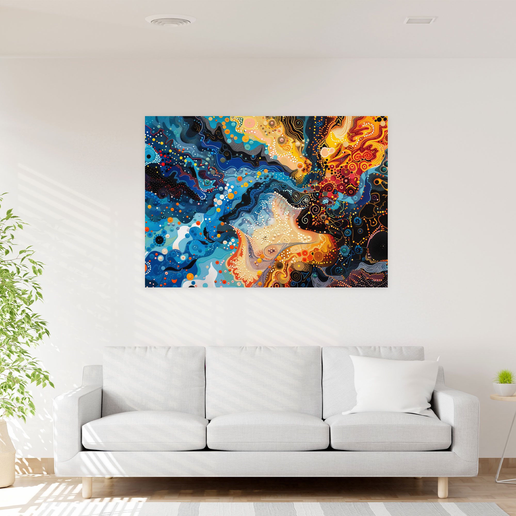 Dynamic Abstract Pointillism Canvas Print - Pointillism, Wall Art, Canvas Print, Canvas Wall Art