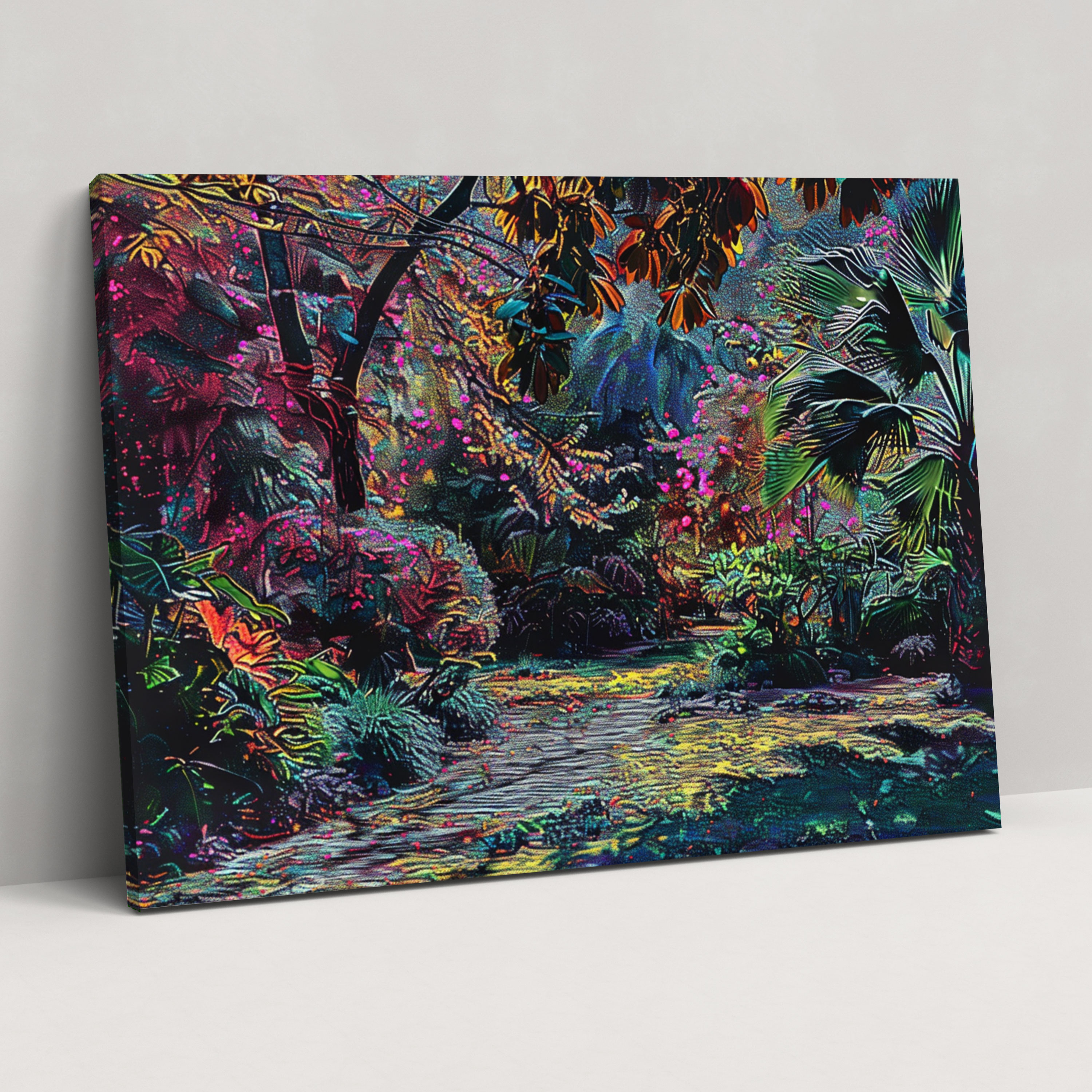 Botanical Garden Pointillism Canvas Print - Pointillism, Canvas, Pointillism, Wall Decoration