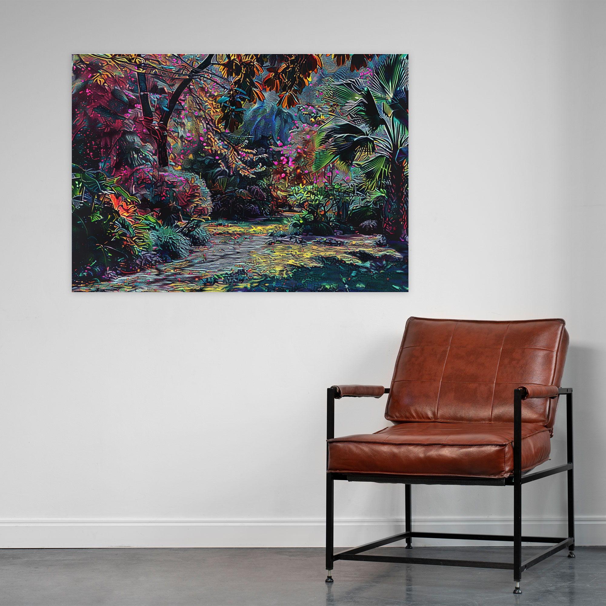Botanical Garden Pointillism Canvas Print - Pointillism, Canvas, Pointillism, Wall Decoration