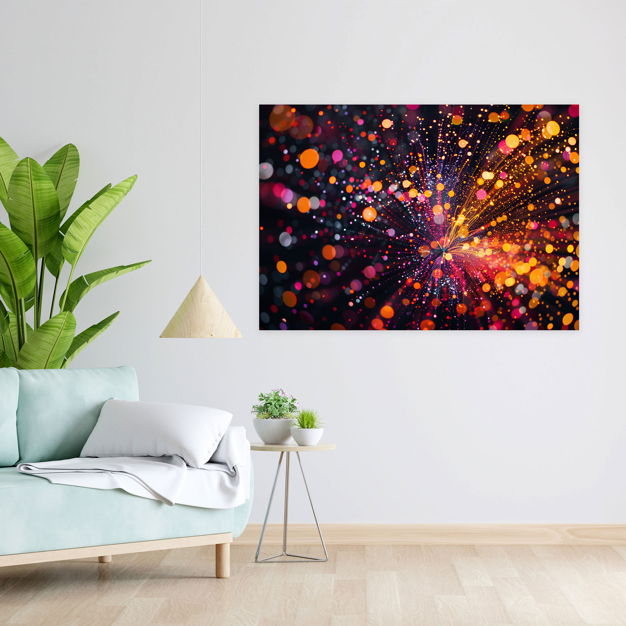 Fireworks Burst Pointillism Wall Decoration - Pointillism, Wall Art, Fireworks Display, Festive
