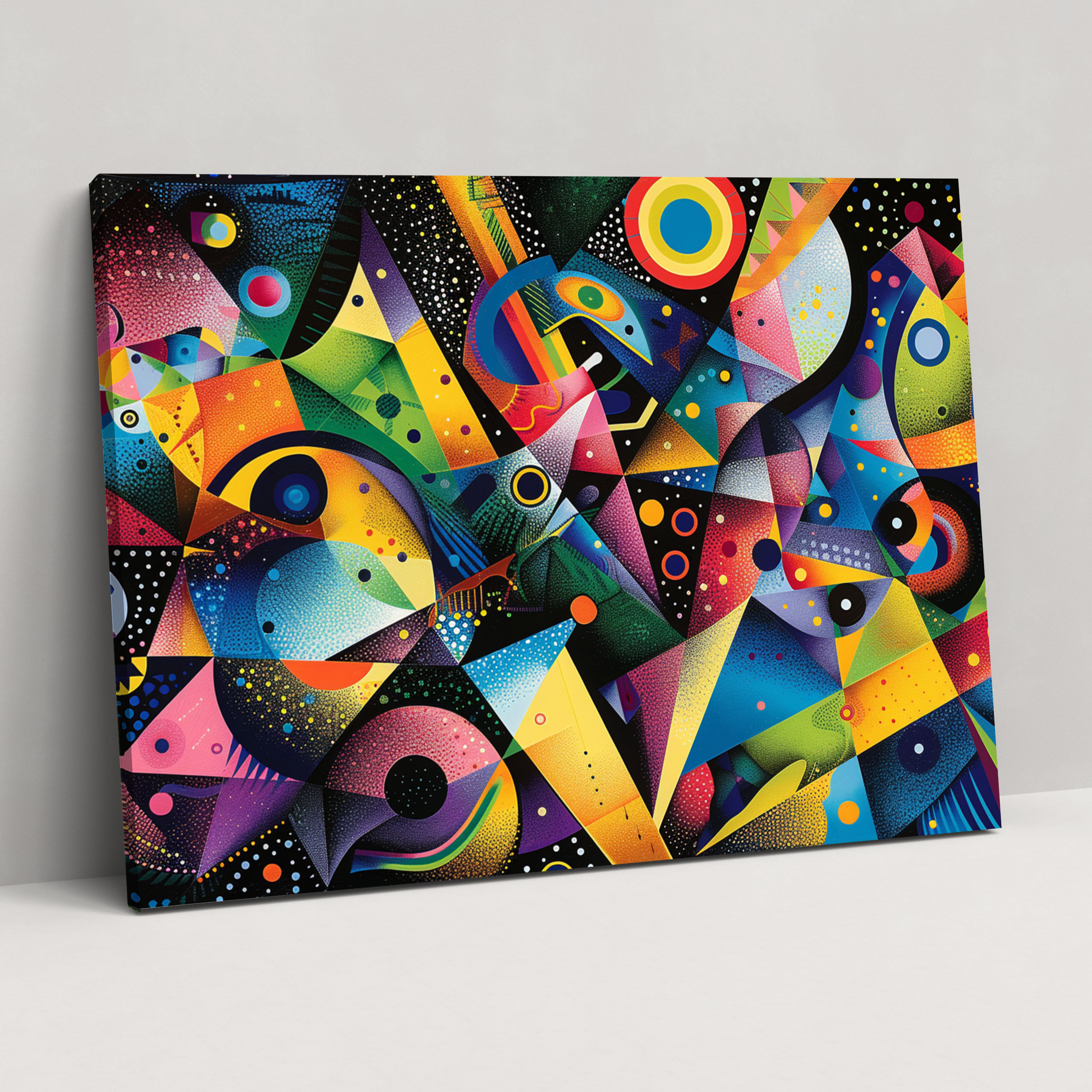 Pointillism Abstract Canvas Print - Pointillism, Home Decoration, Wall Art, Canvas Wall Art