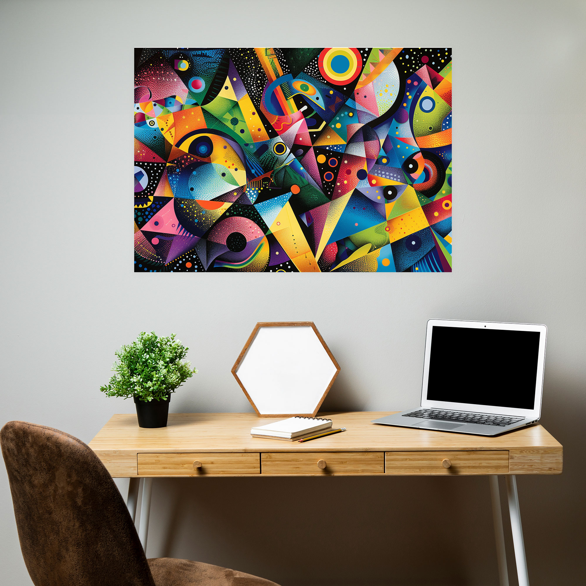 Pointillism Abstract Canvas Print - Pointillism, Home Decoration, Wall Art, Canvas Wall Art