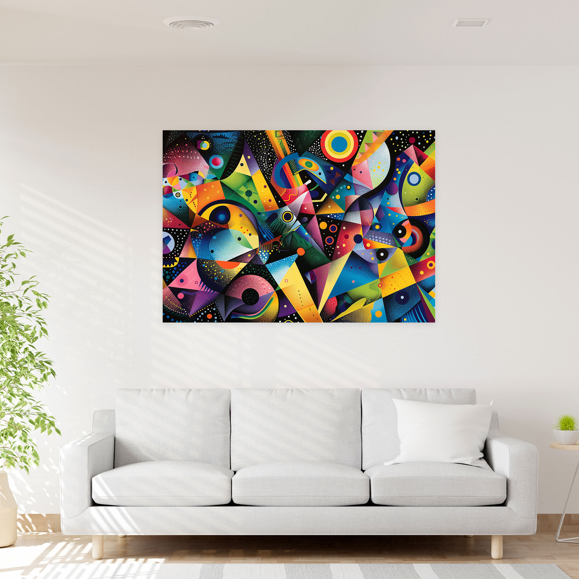 Pointillism Abstract Canvas Print - Pointillism, Home Decoration, Wall Art, Canvas Wall Art