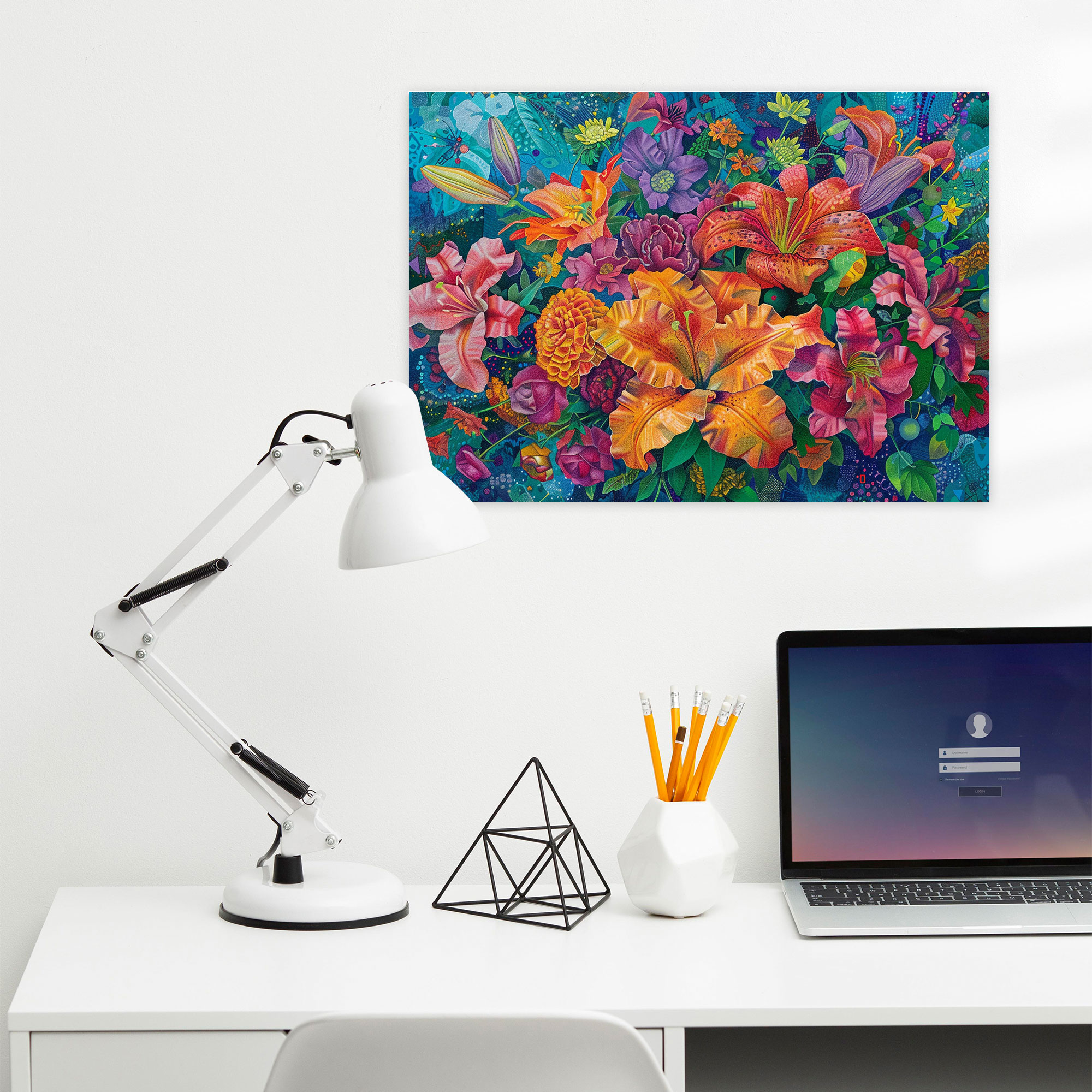 Pointillism Floral Canvas Print - Pointillism, Pointillism, Home Decoration, Canvas Wall Art
