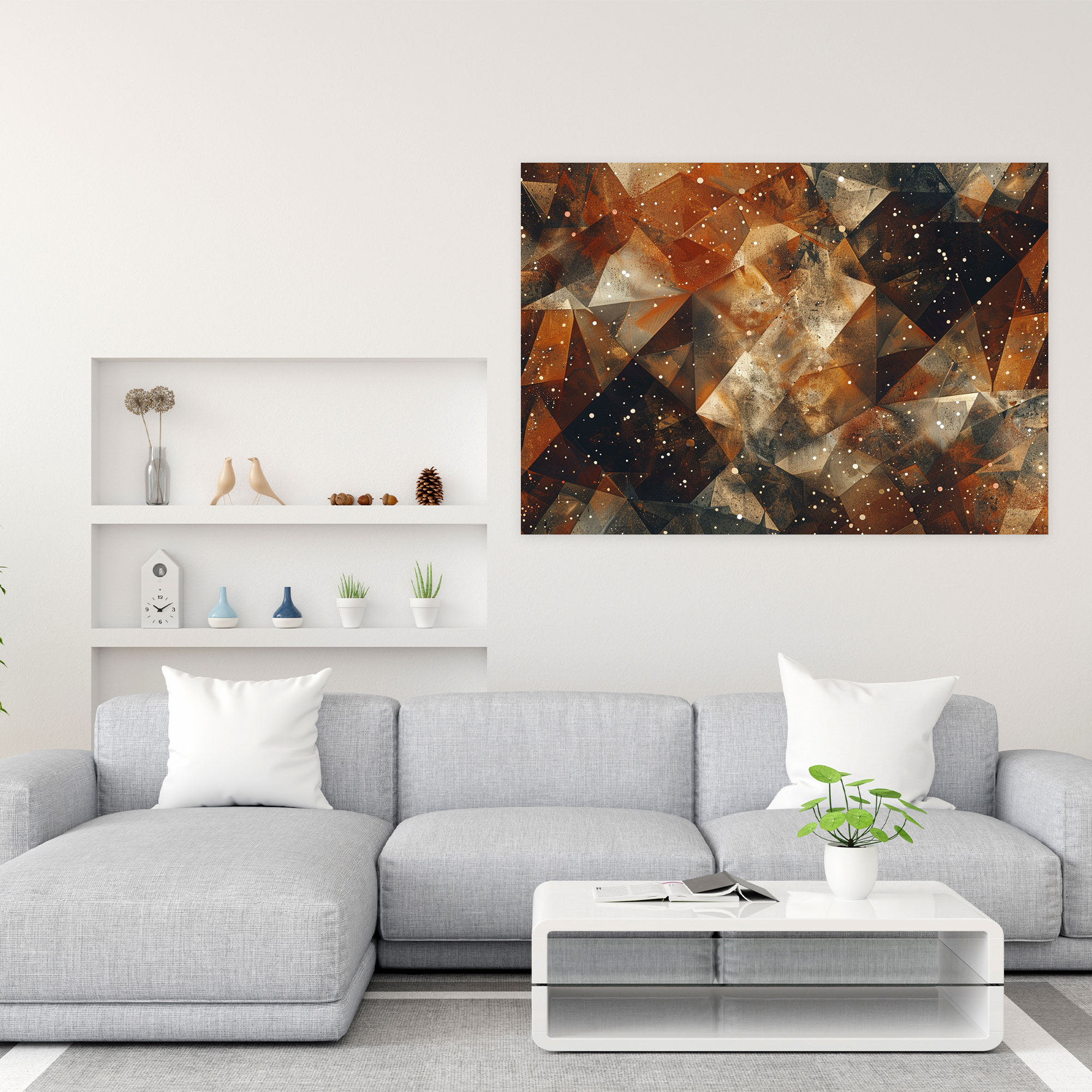 Earth Tones Pointillism Canvas Print - Pointillism, Pointillism, Canvas, Wall Art