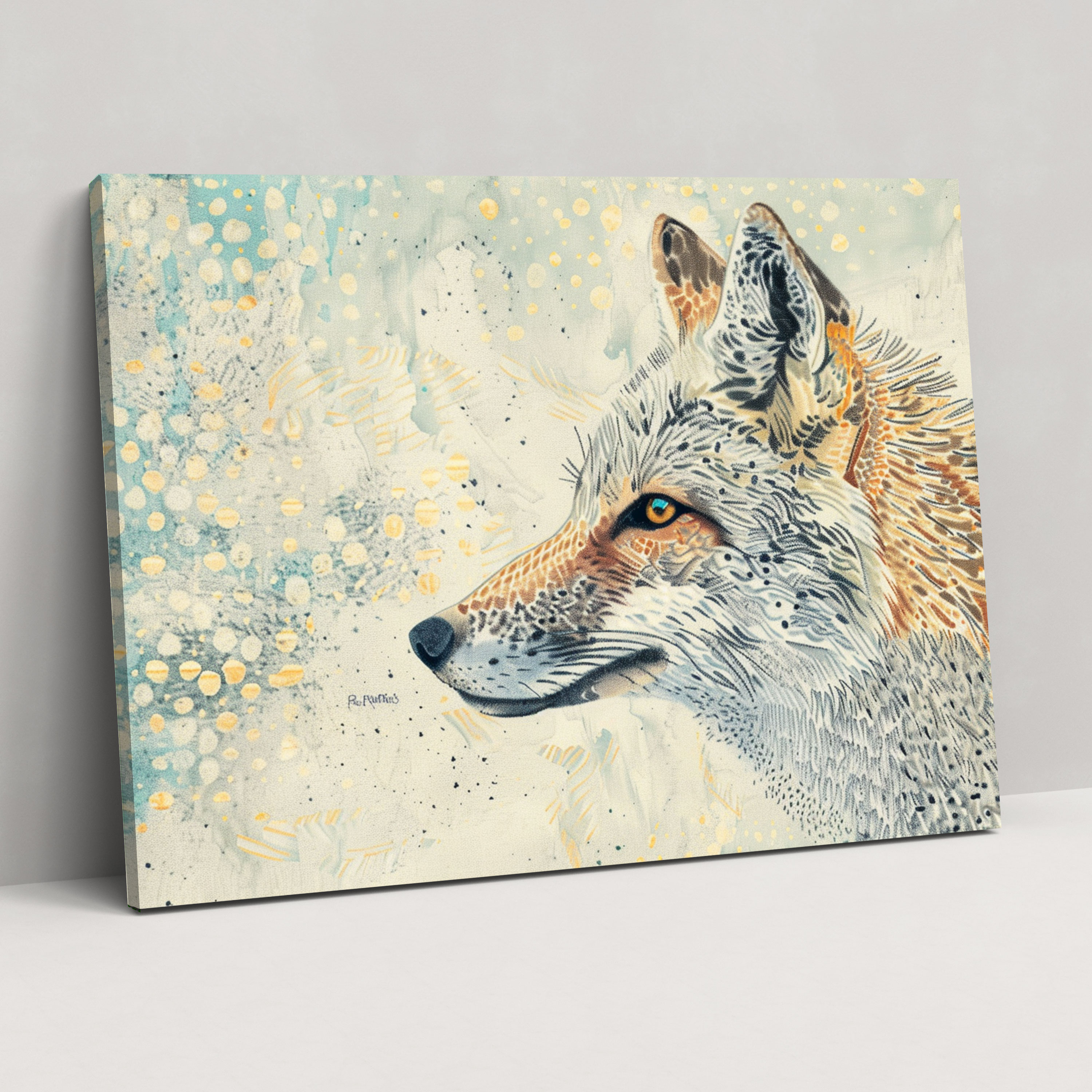 Whimsical Animal Pointillism Canvas Print - Pointillism, Home Decoration, Canvas Print, Pointillism